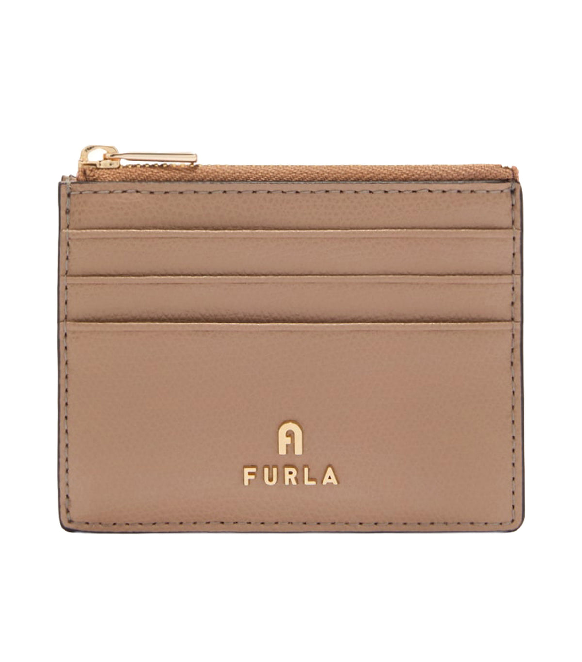 Camelia S Zipped Card Case Greige