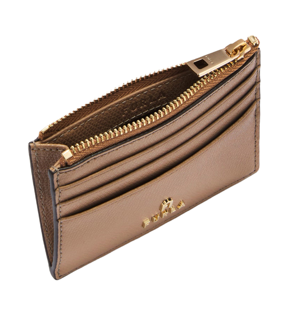 Camelia S Zipped Card Case Greige