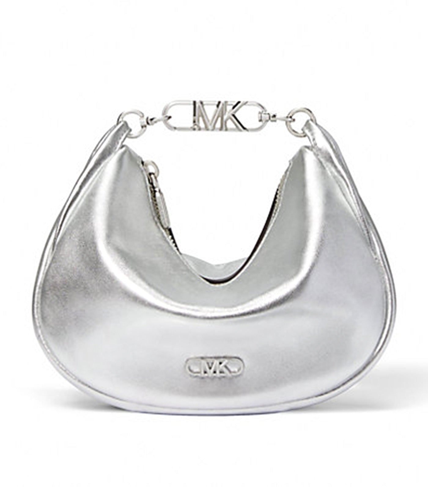 Kendall Small Metallic Leather Shoulder Bag Silver