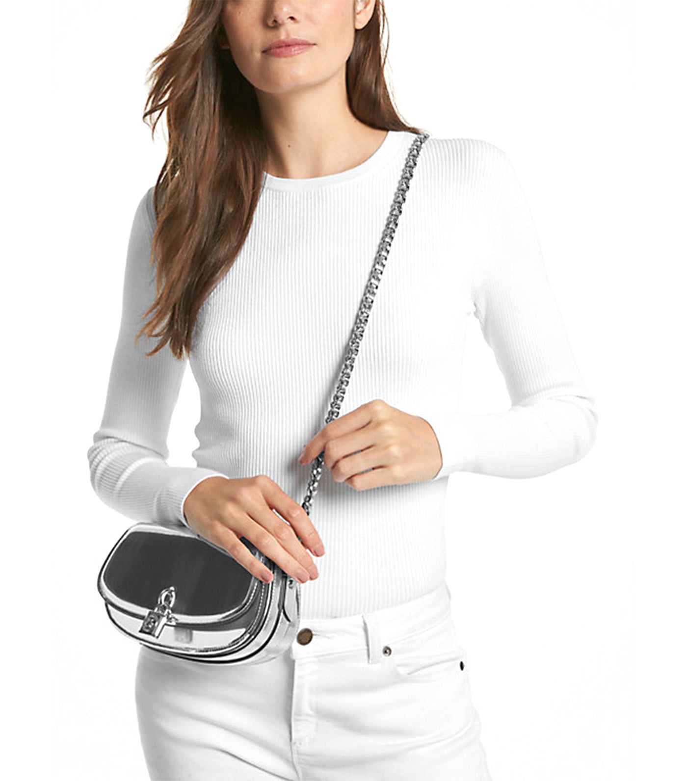 Mila Small Metallic Leather Shoulder Bag