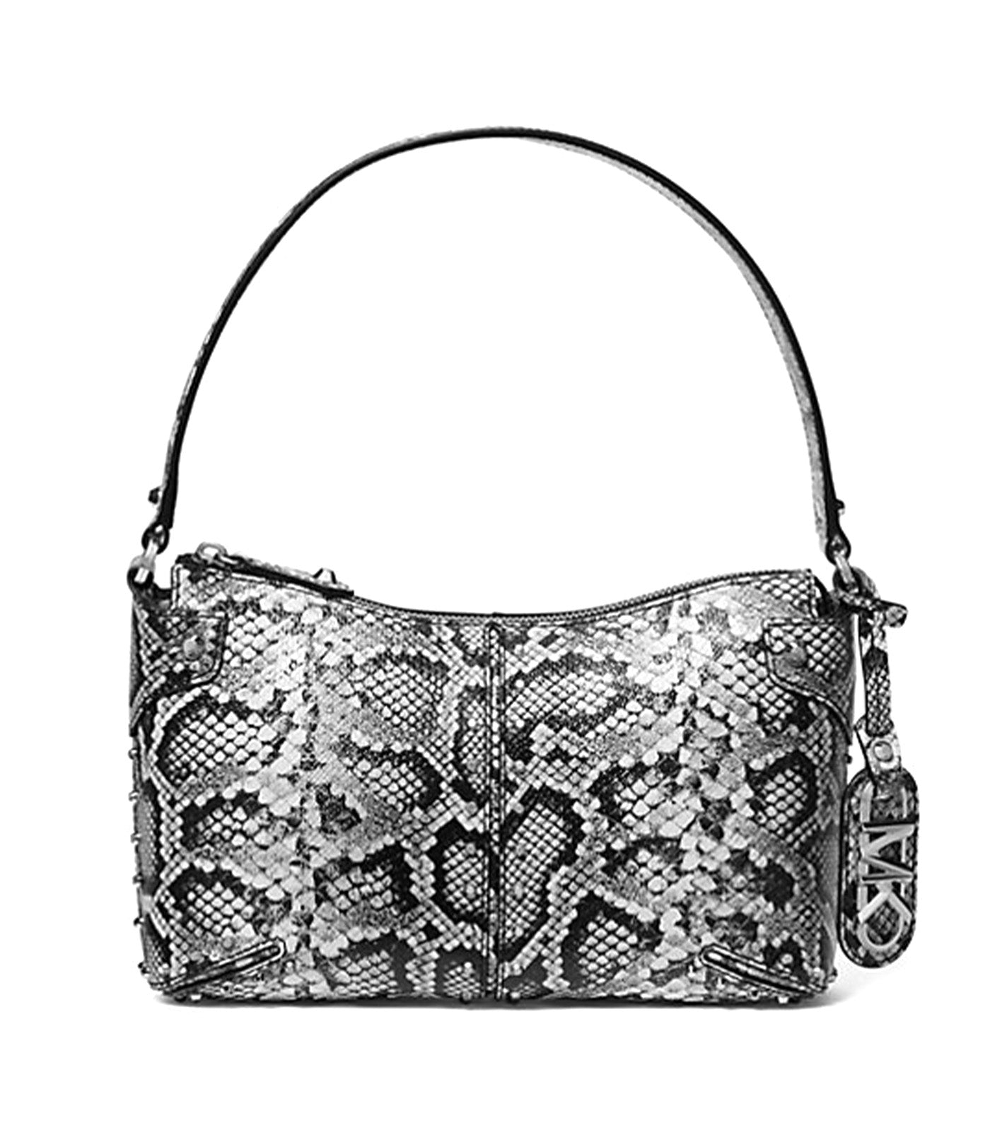 Astor Large Studded Snake Embossed Leather Shoulder Bag