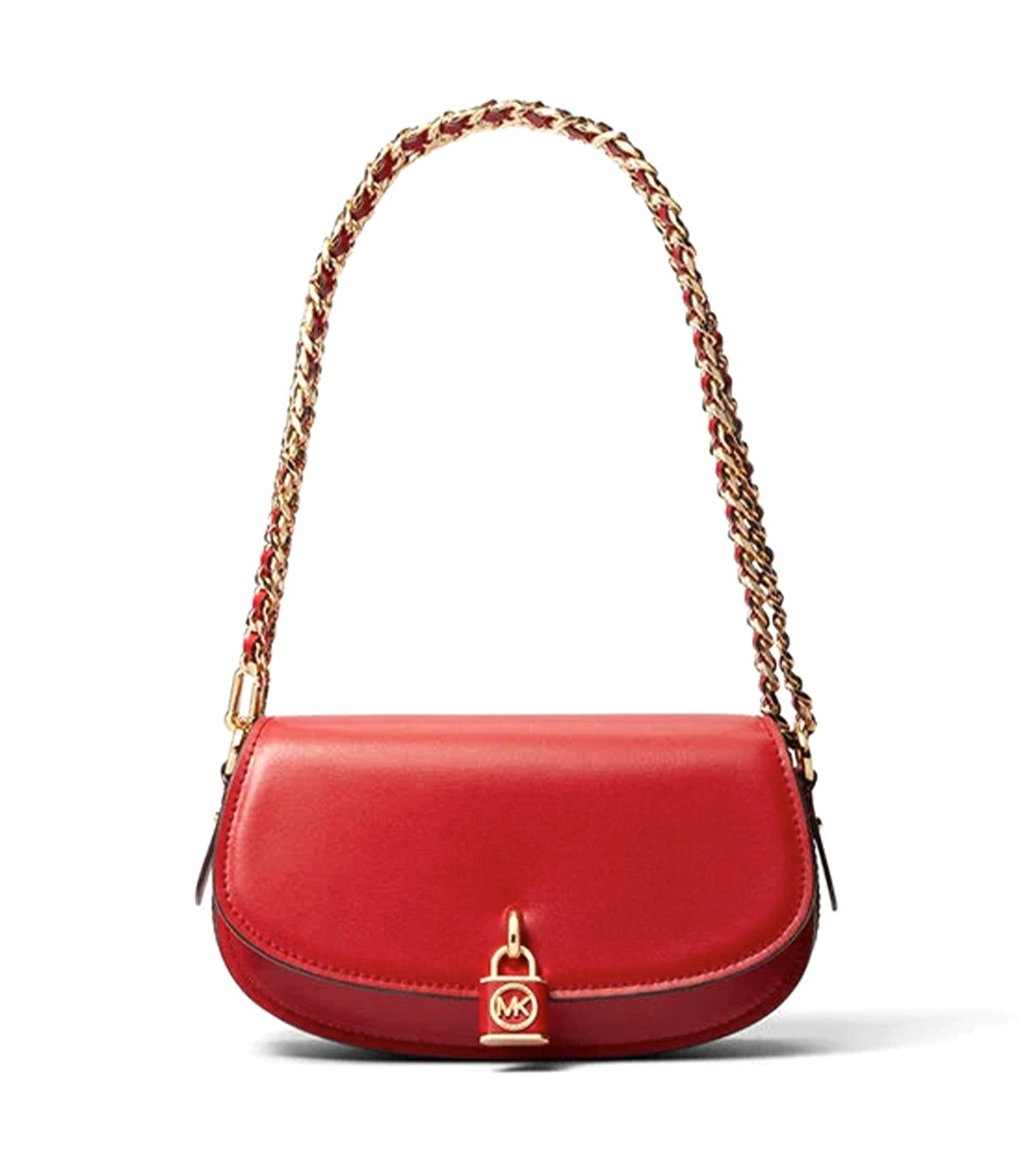 Mila Small Leather Shoulder Bag Crimson