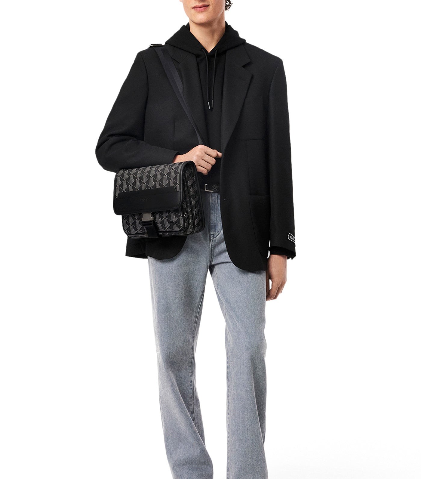 Large The Blend Flap Close Bag Monogram Noir Gris