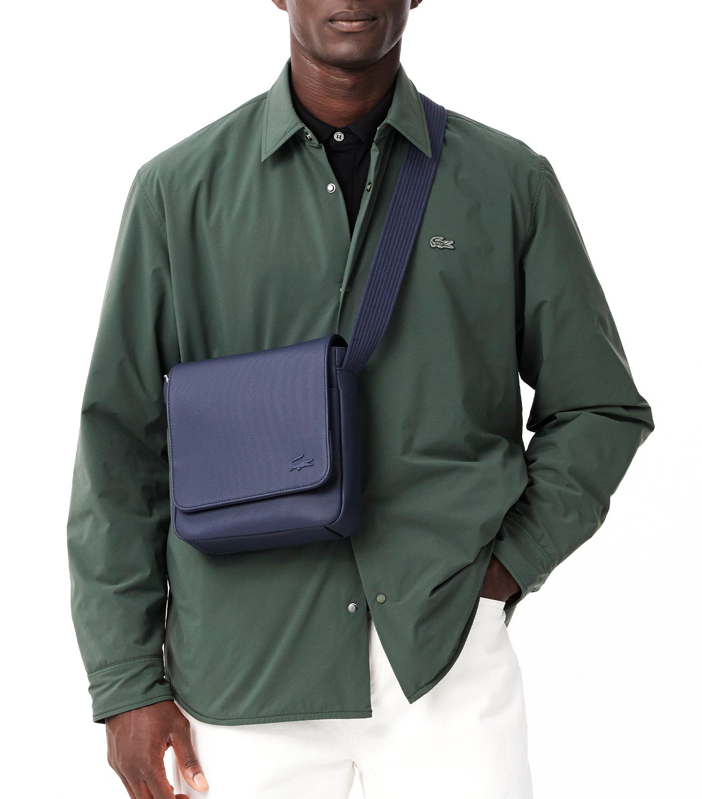 Men's Classic Flap Close Shoulder Bag Marine 166