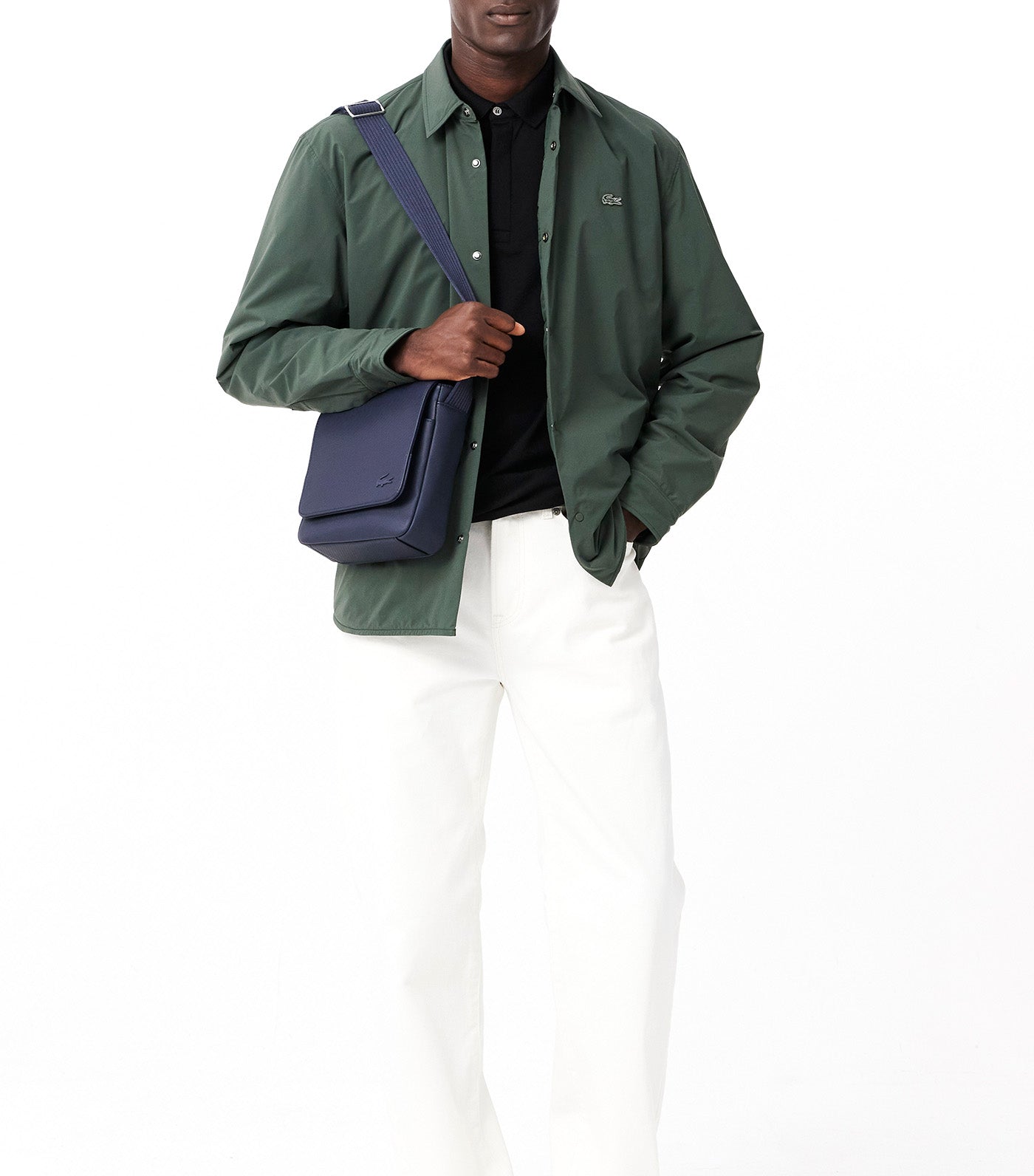 Men's Classic Flap Close Shoulder Bag Marine 166