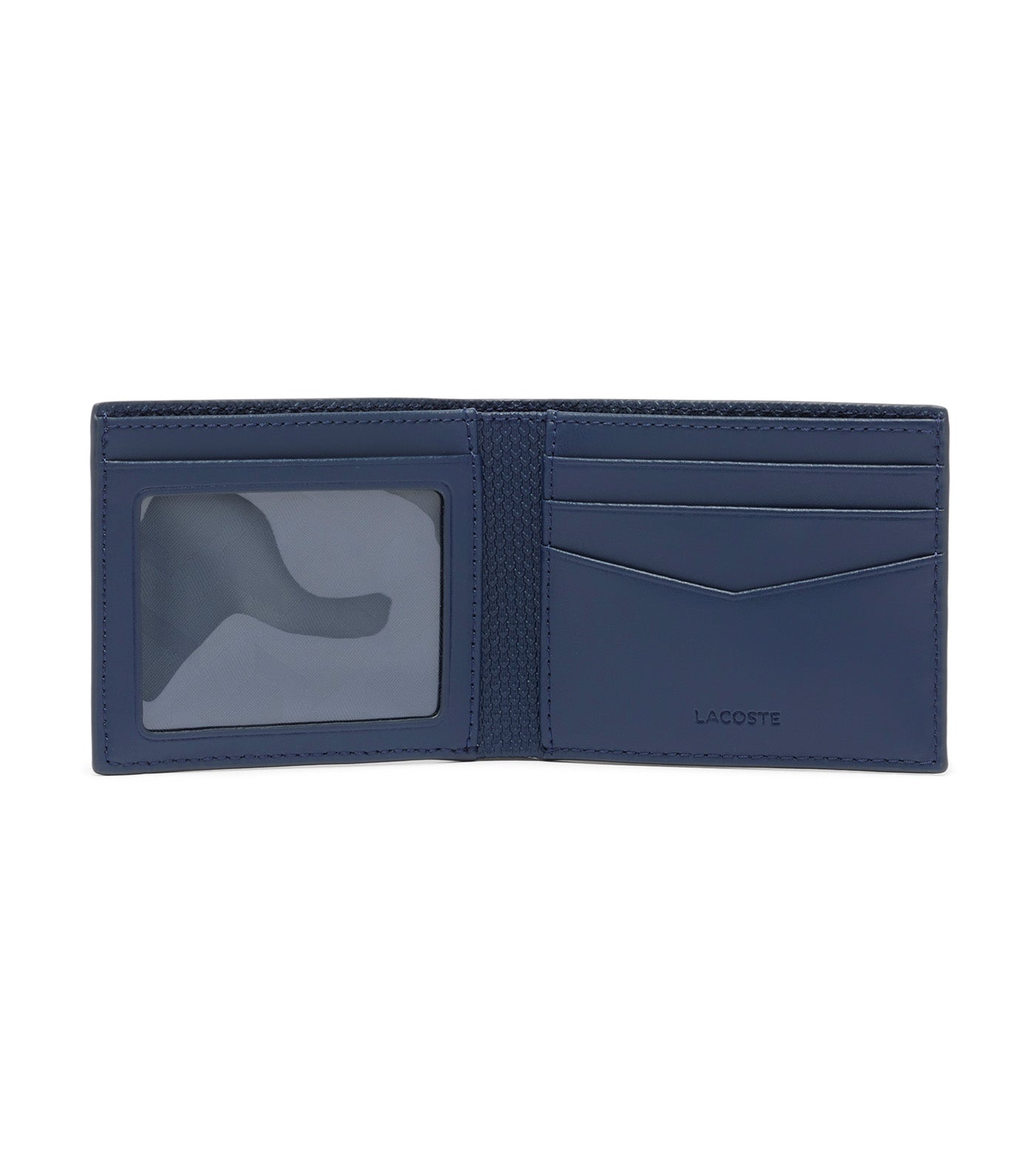 Small Piqué Leather Chantaco Billfold Navy