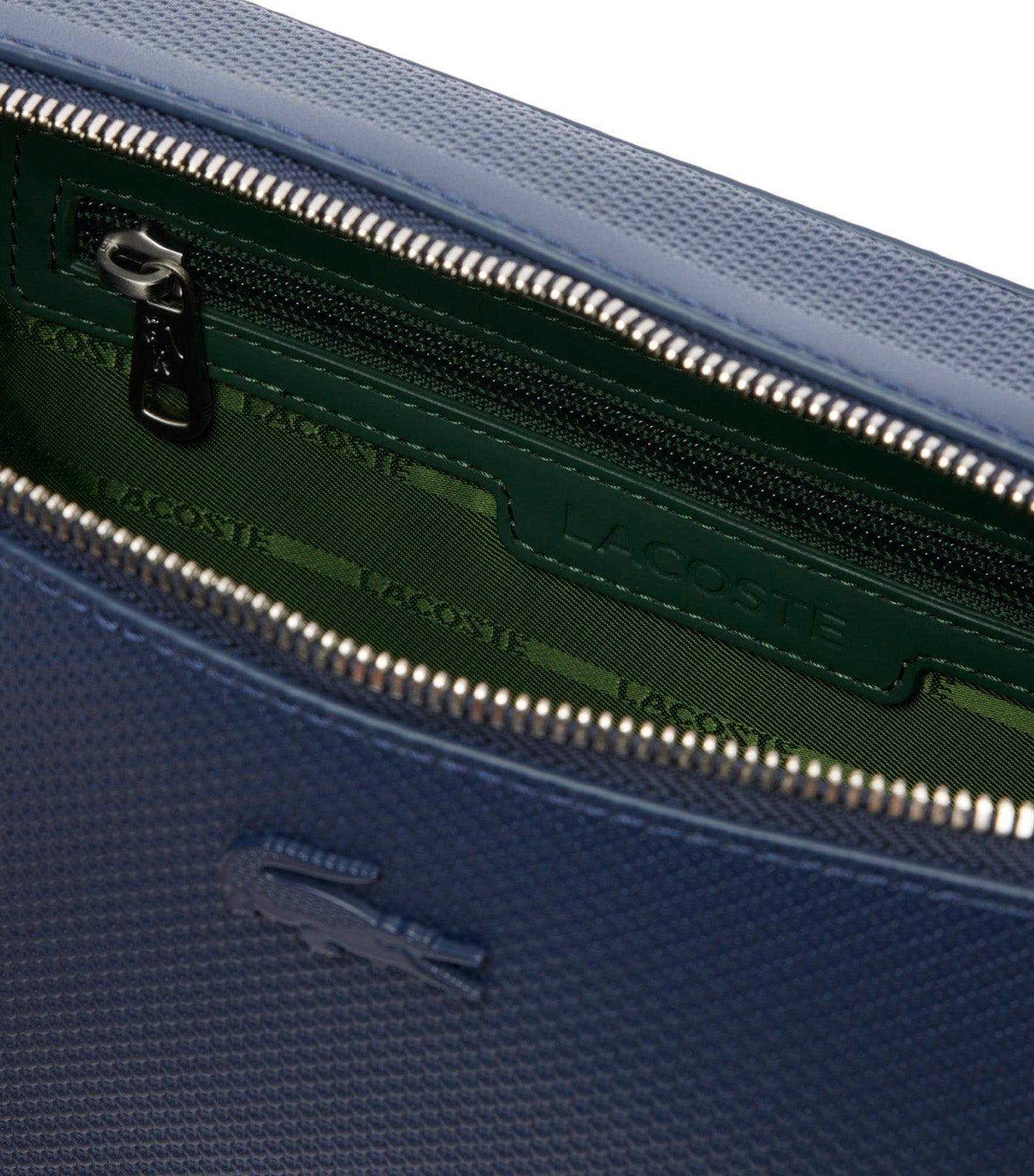 Chantaco Piqué Leather Reporter Bag Navy