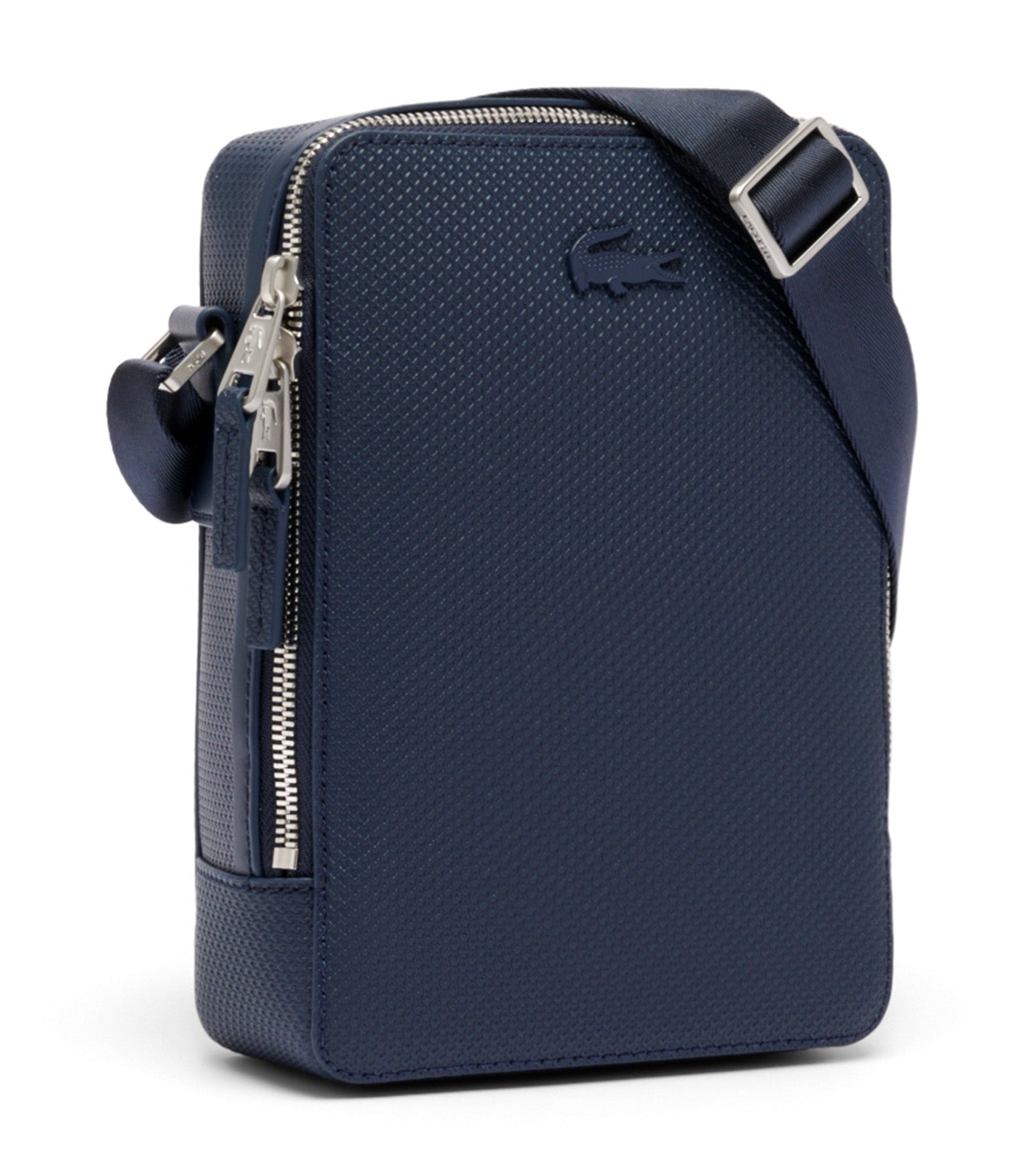 Chantaco Piqué Leather Shoulder Bag Navy