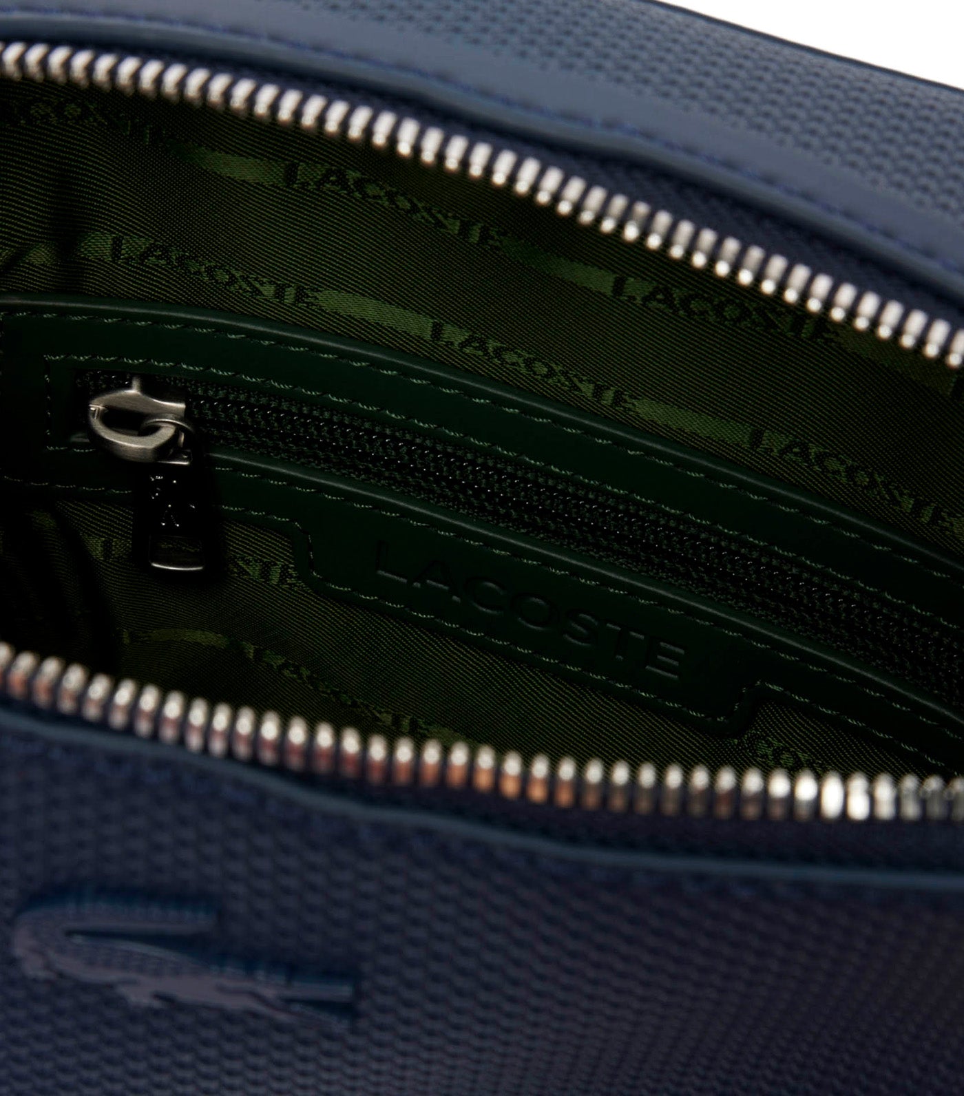 Chantaco Piqué Leather Shoulder Bag Navy