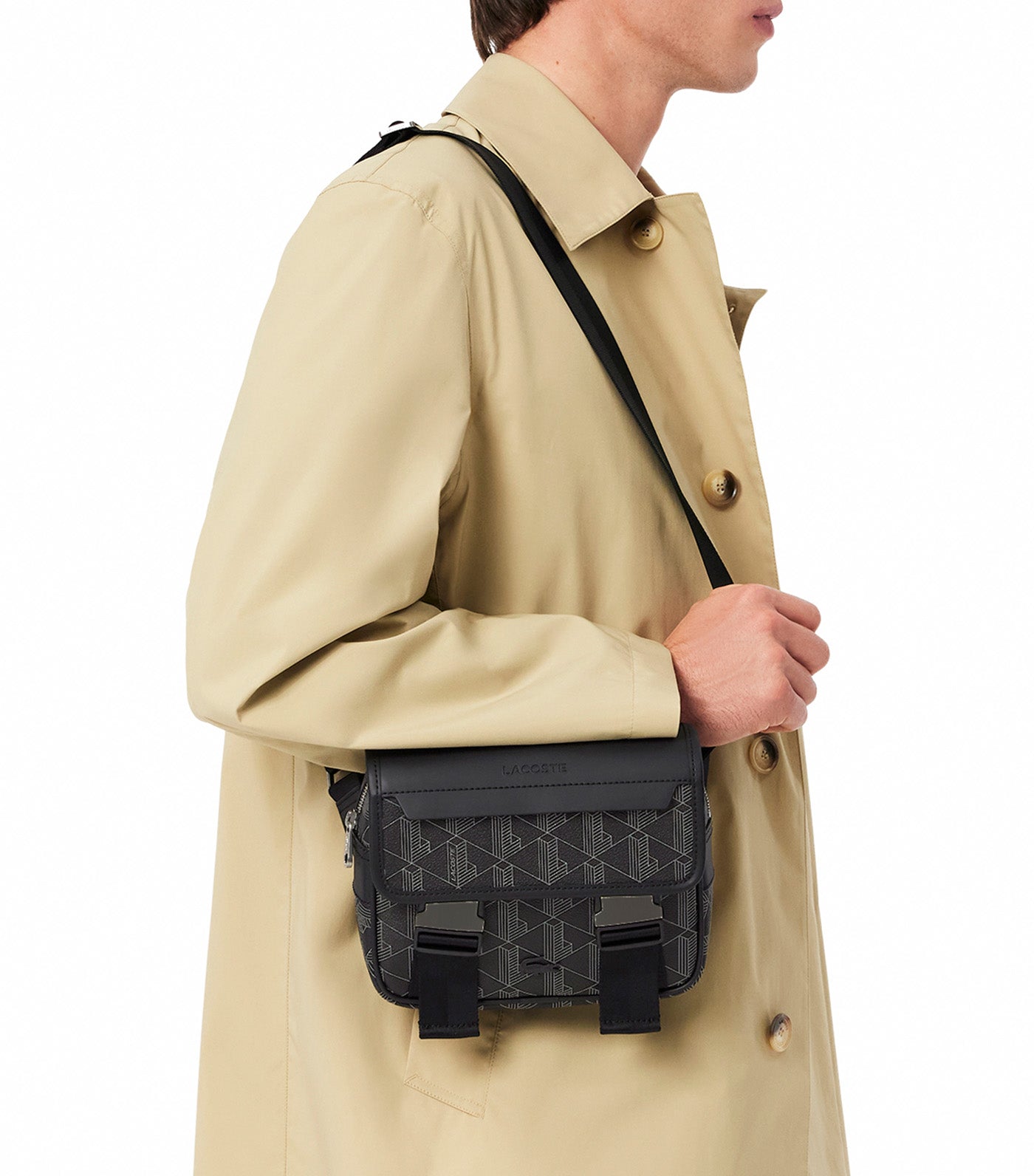 The Blend Clip Flap Satchel Monogram Noir Gris