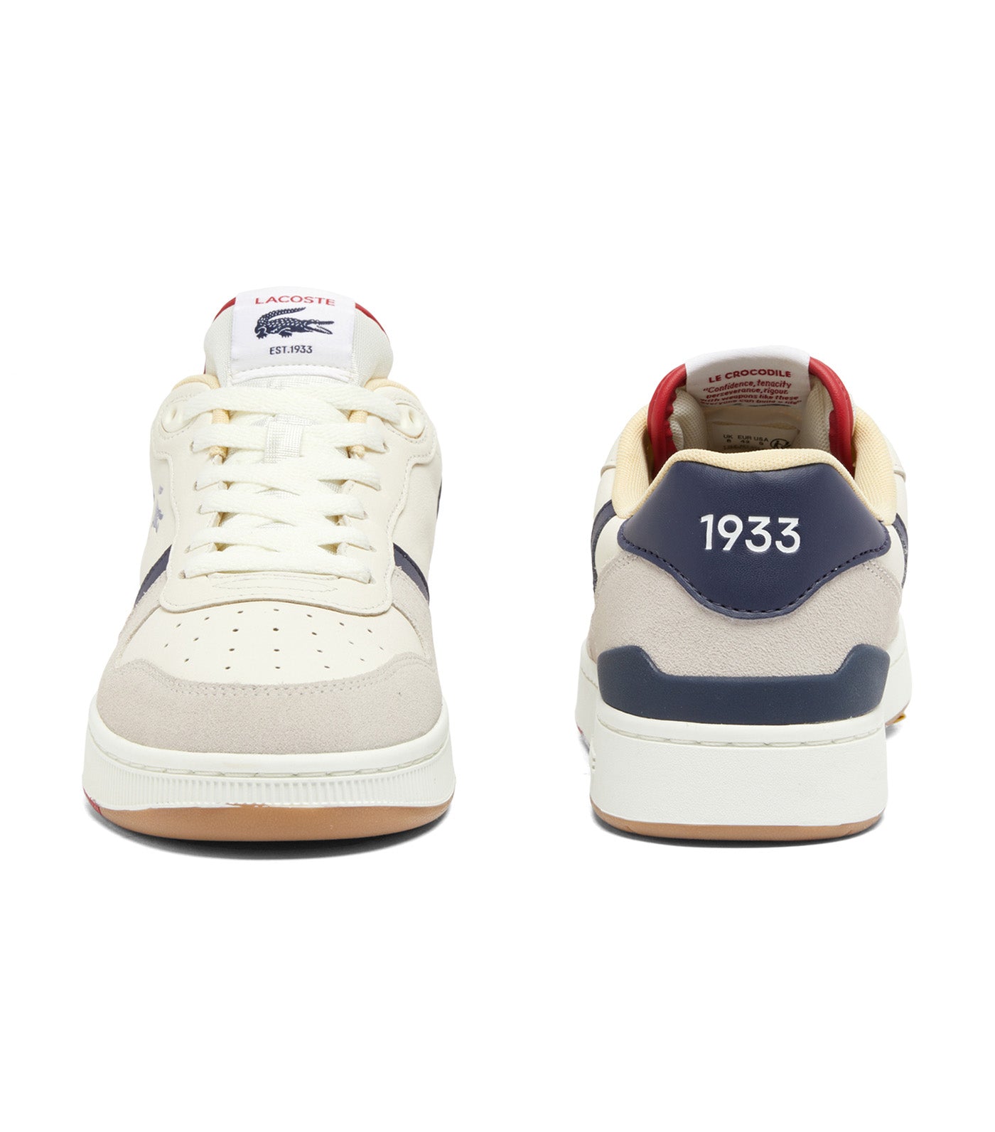 Men's T-Clip Set Leather Sneakers Off White/Gum