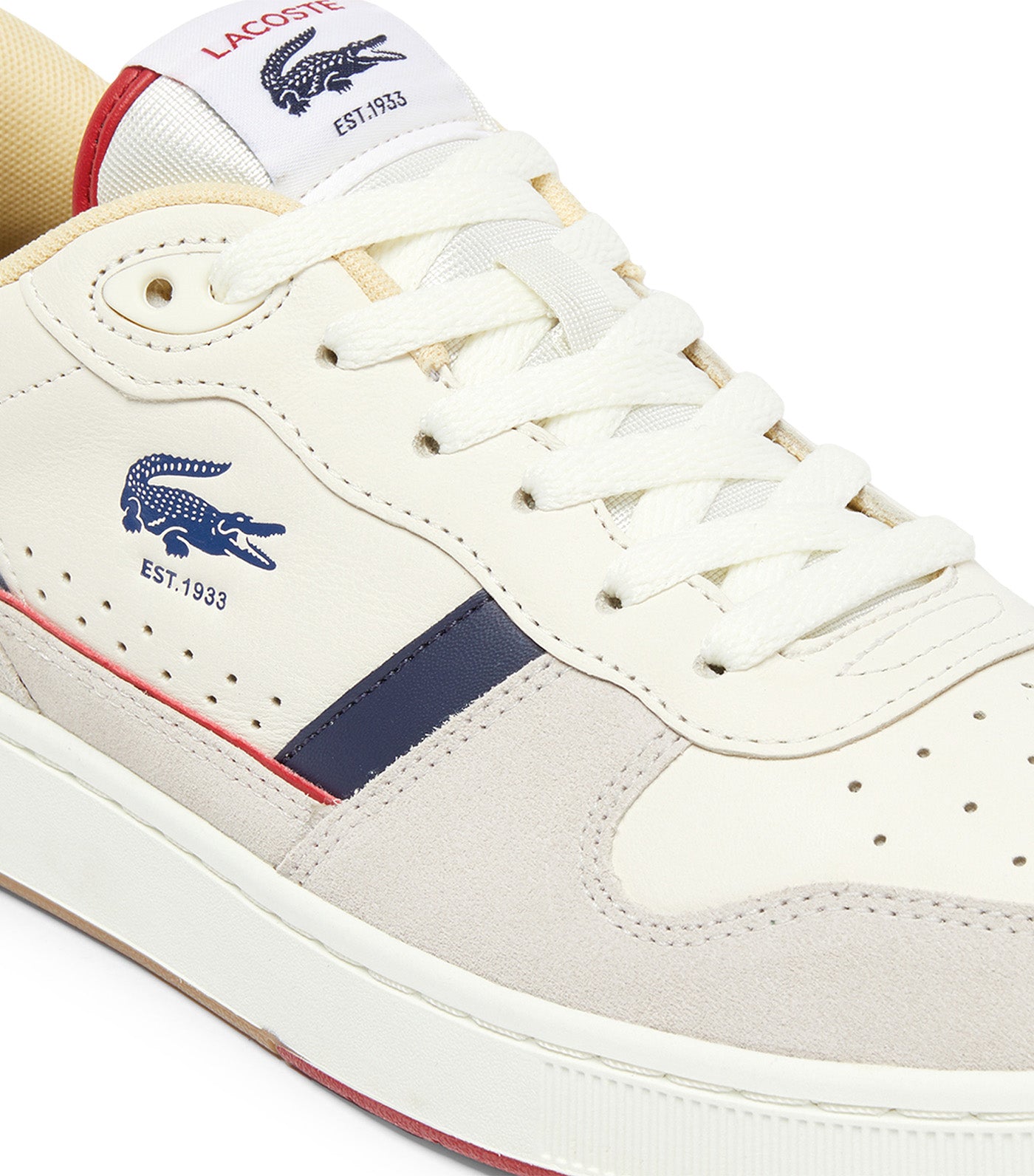 Men's T-Clip Set Leather Sneakers Off White/Gum