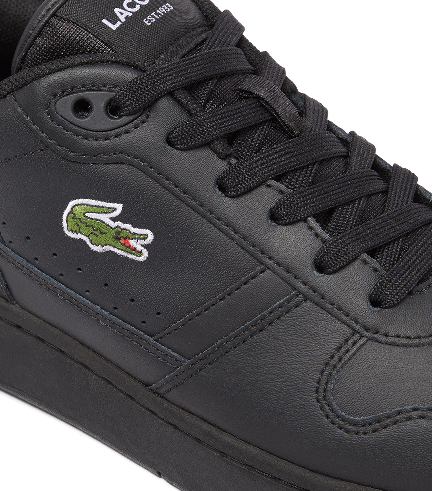 Men's T-Clip Set Leather Sneakers Black/Black
