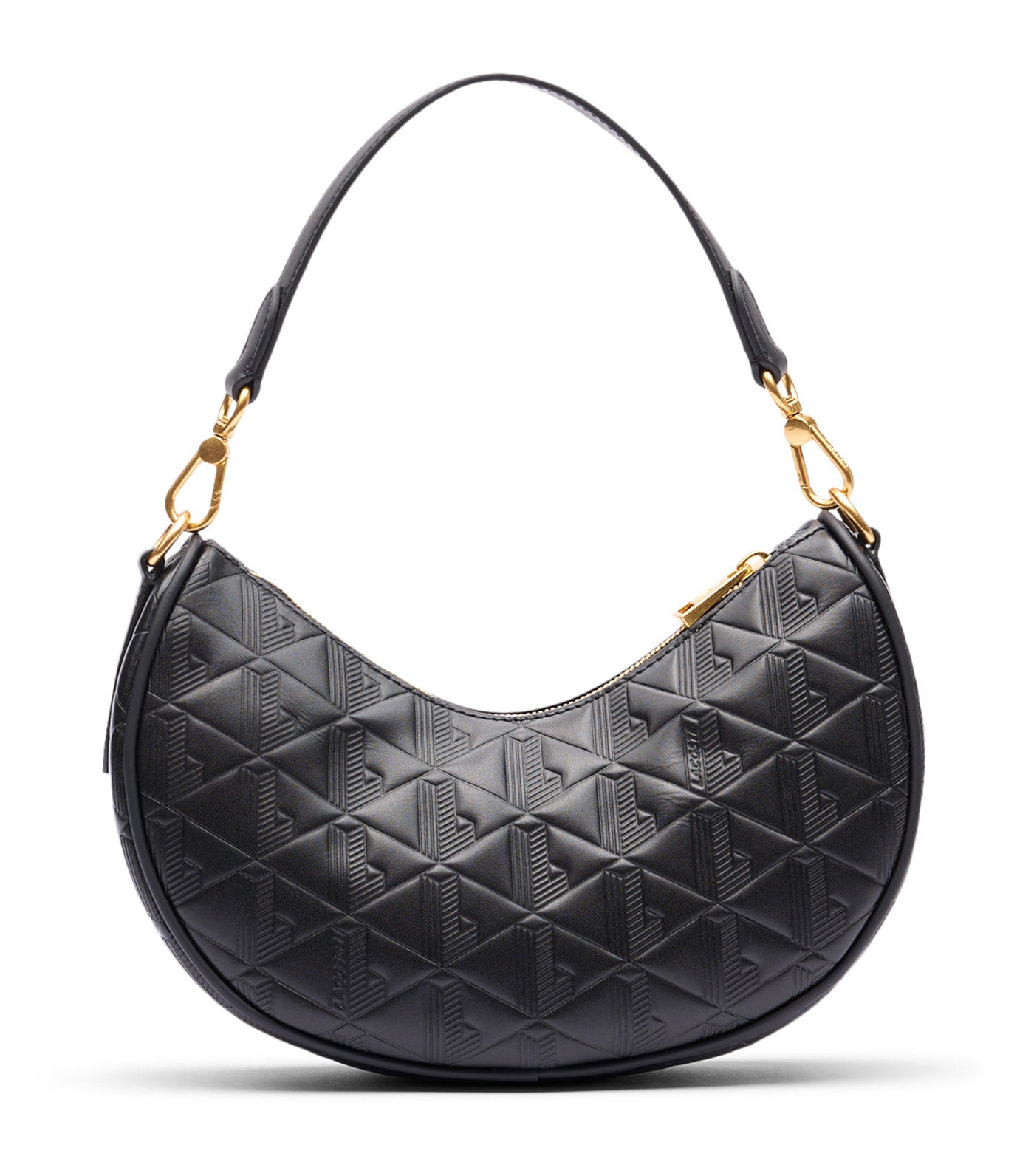 Maheki Embossed Leather Half Moon Purse Noir