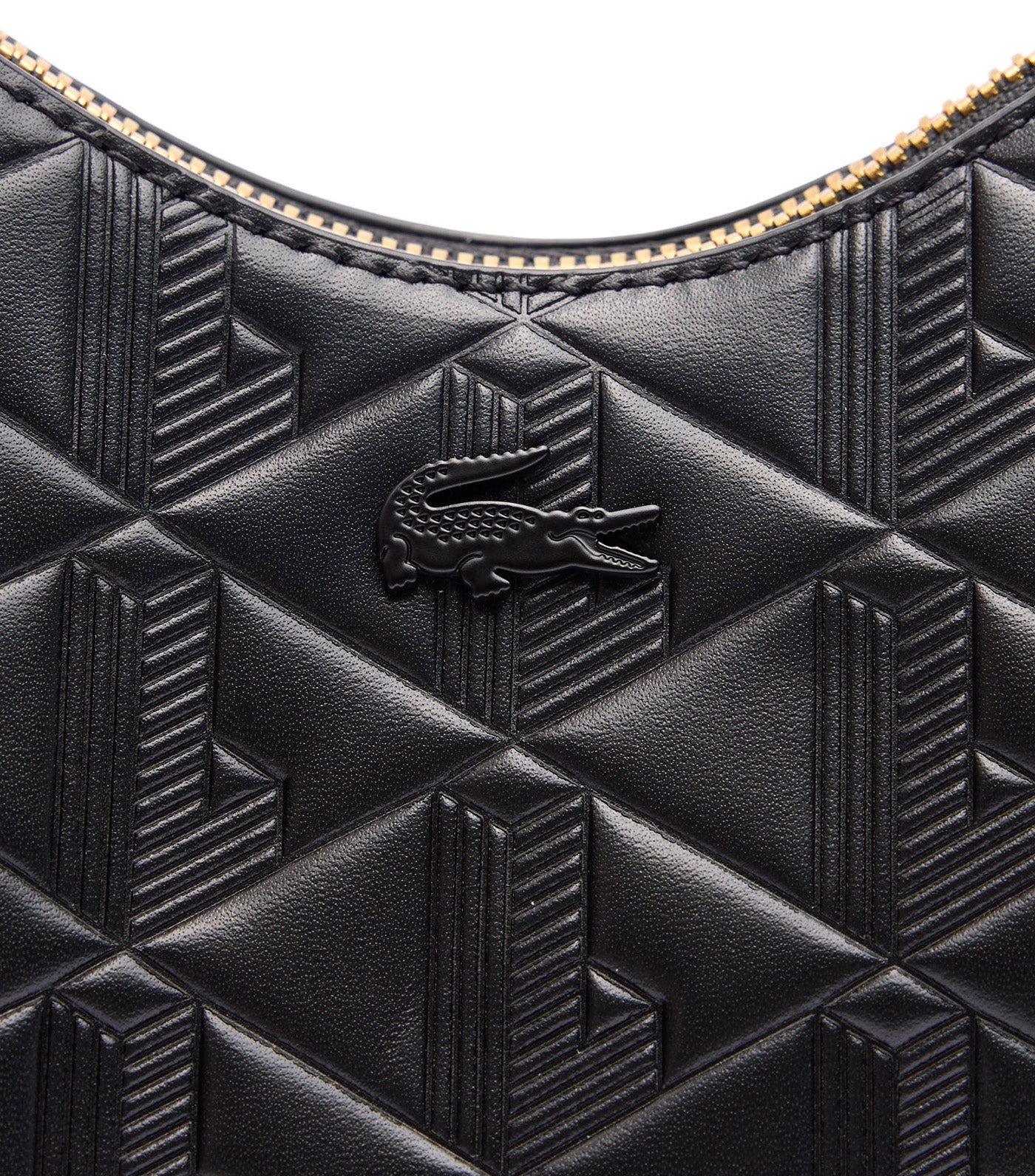 Maheki Embossed Leather Half Moon Purse Noir