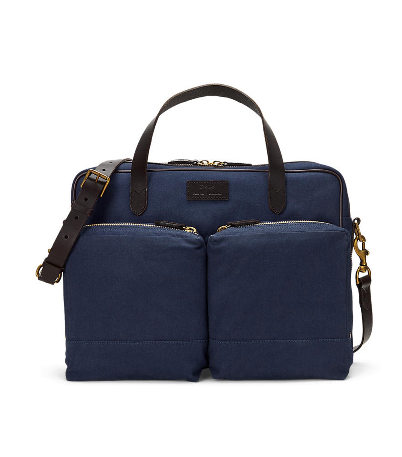 Men's Leather-Trim Canvas Commuter Bag