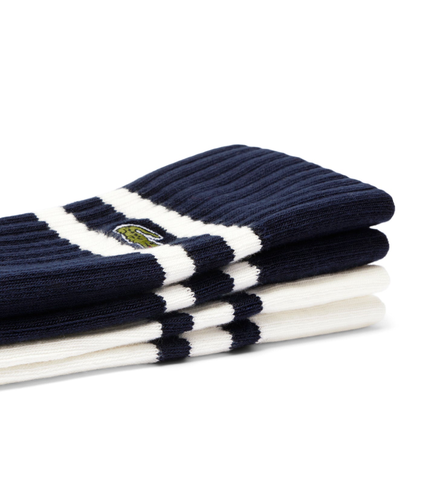 Ribbed Cotton Socks Navy Blue/Flour