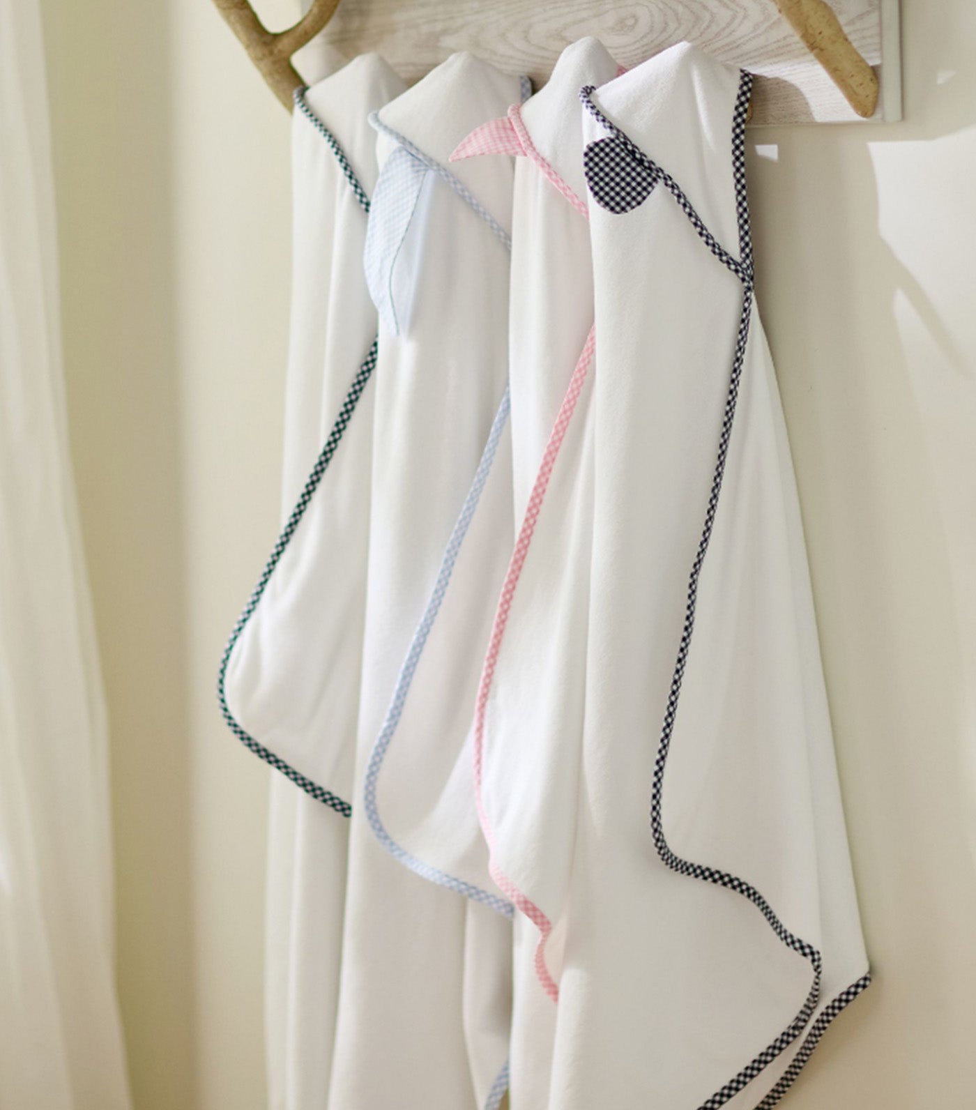 Gingham Critter Baby Hooded Towel