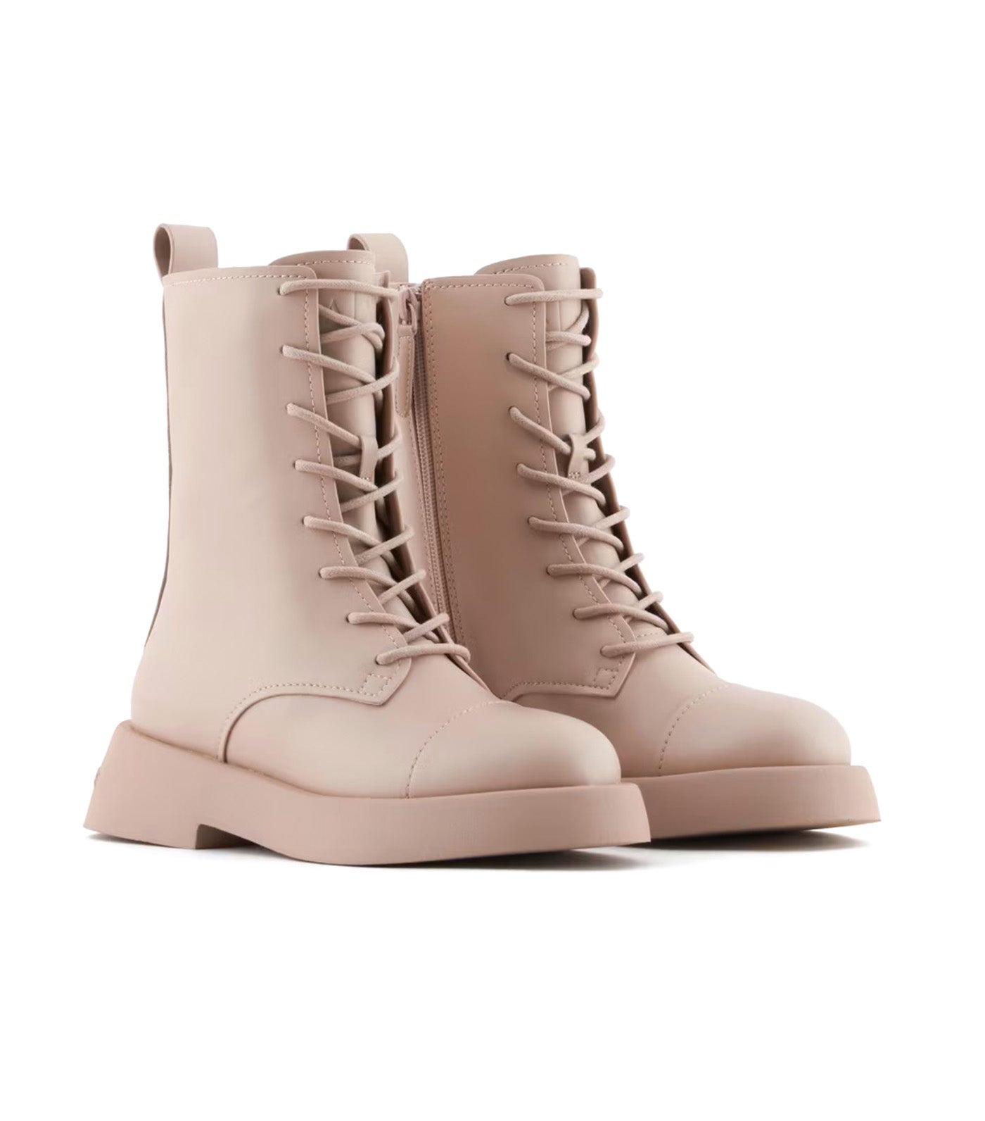 Armani Exchange Quilted Leather Amphibians Boots Rose Mirage