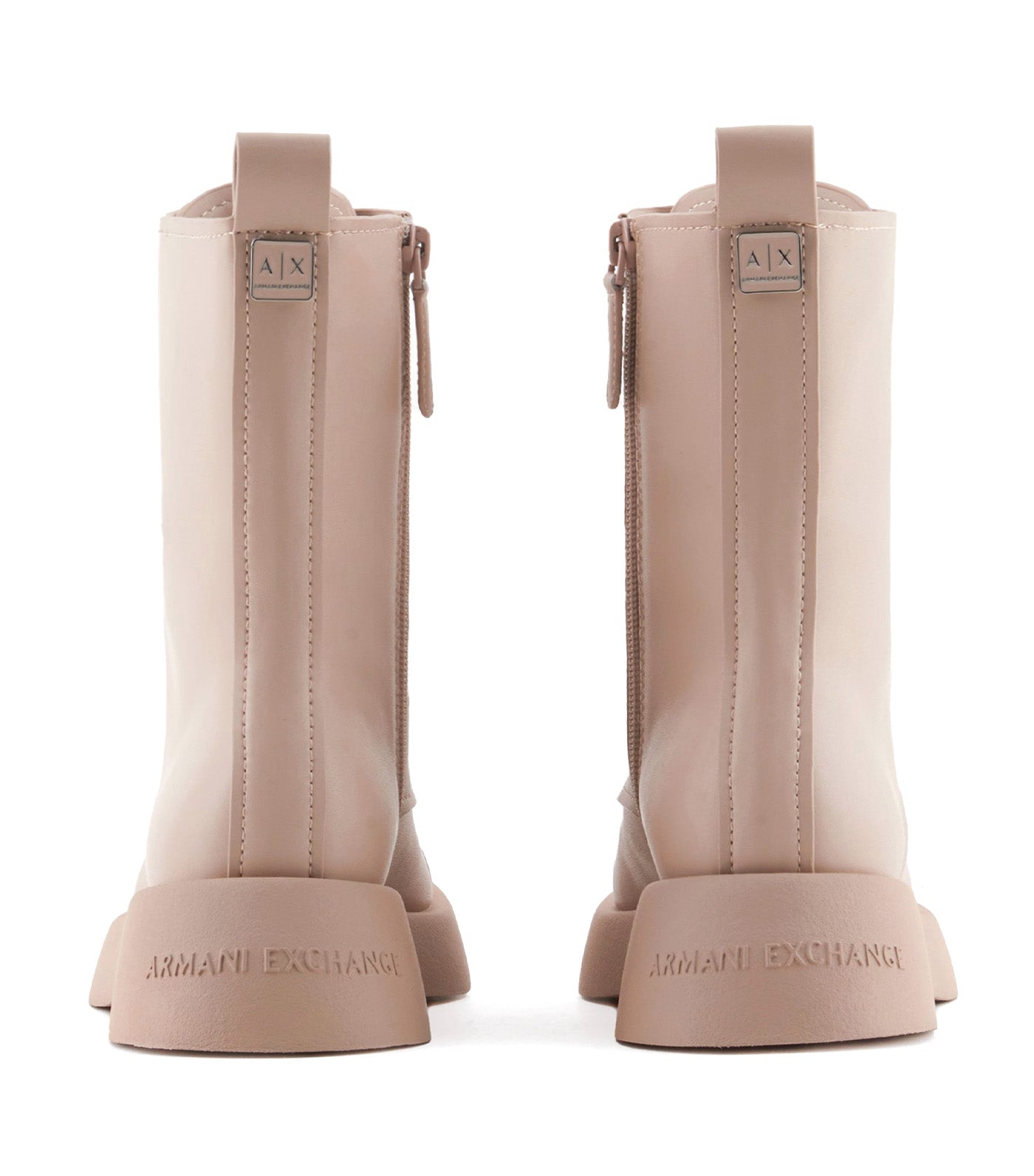 Armani Exchange Quilted Leather Amphibians Boots Rose Mirage