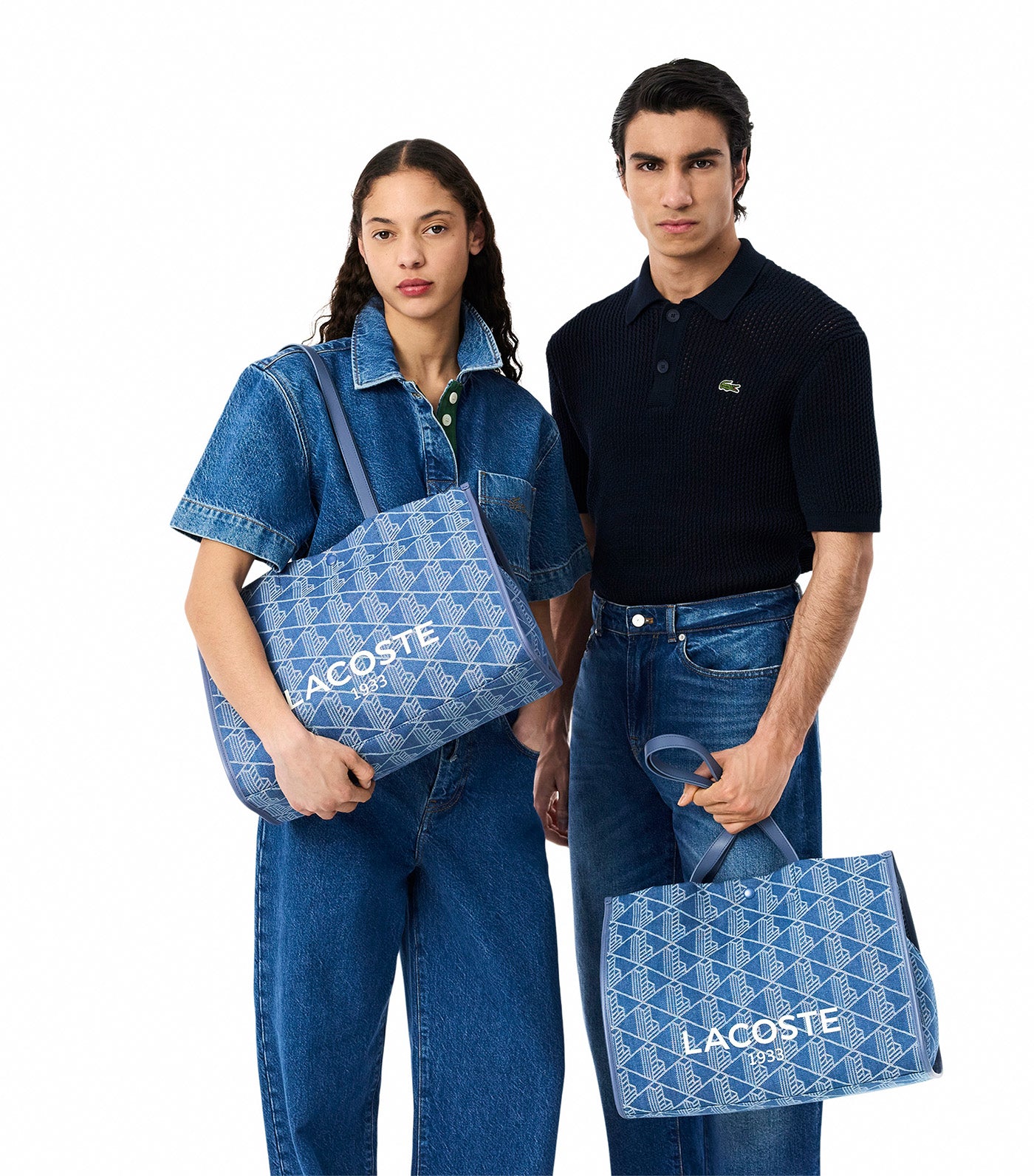 Large Heritage Jacquard Tote Mono Jacquard Denim