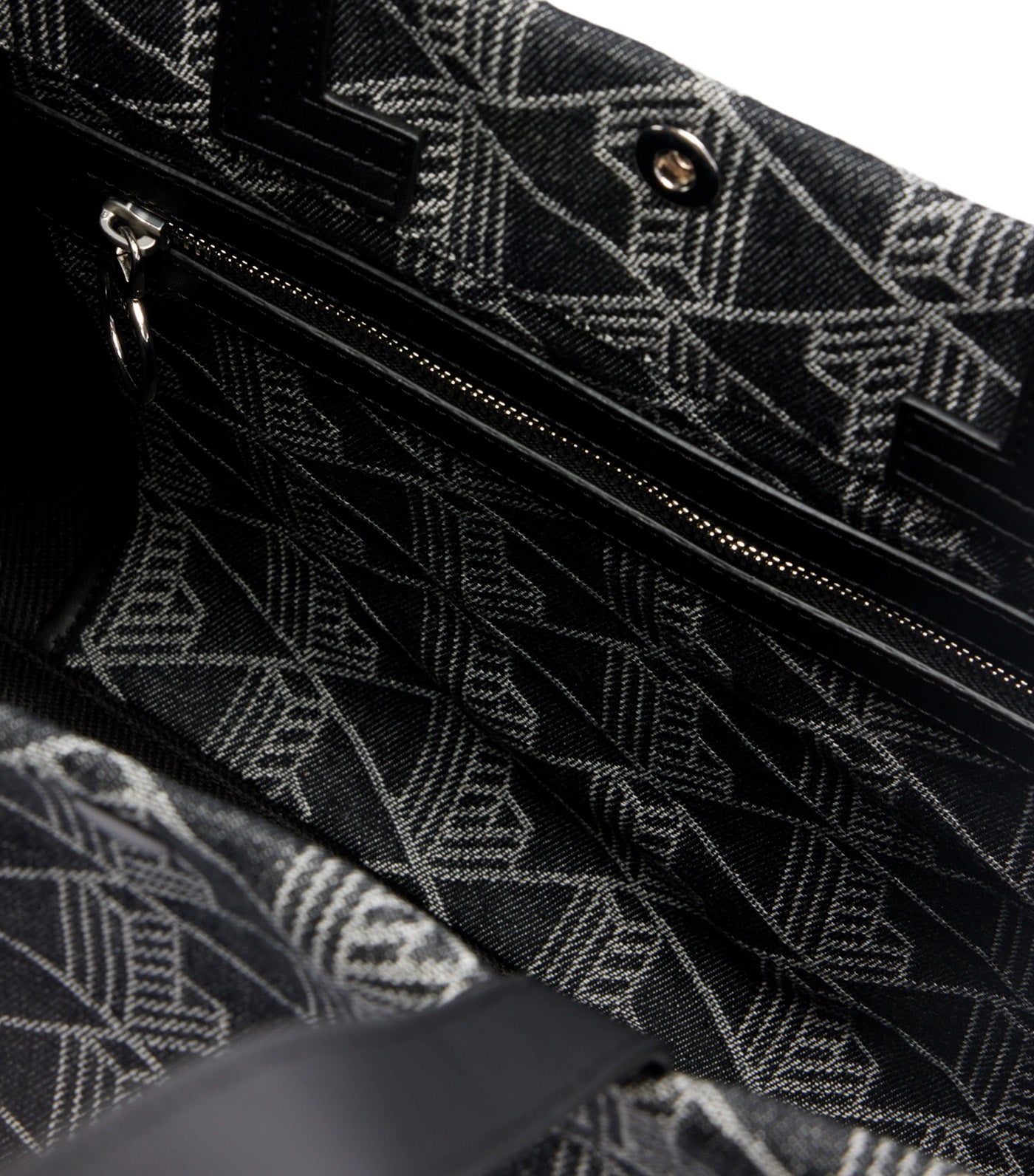 Large Heritage Jacquard Tote Mono Jacquard Black Denim