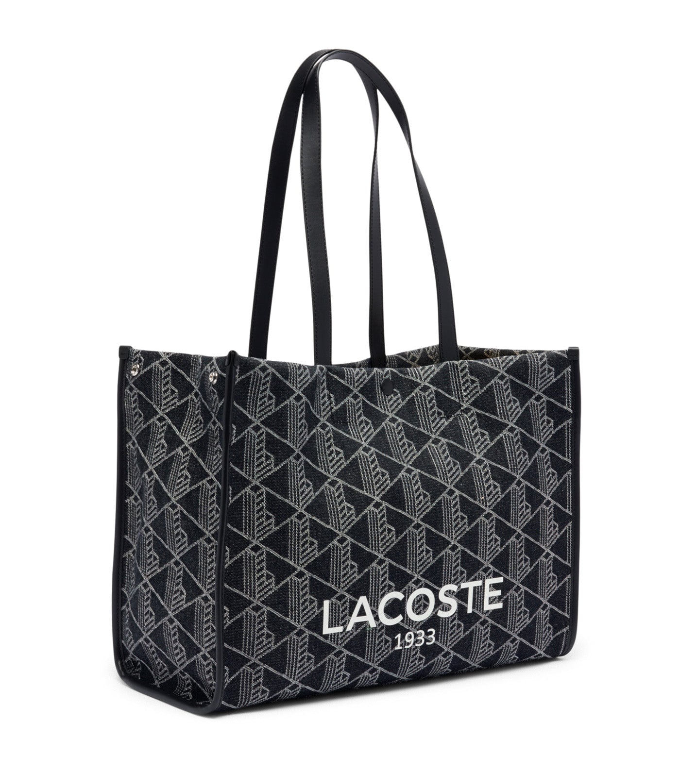 Large Heritage Jacquard Tote Mono Jacquard Black Denim