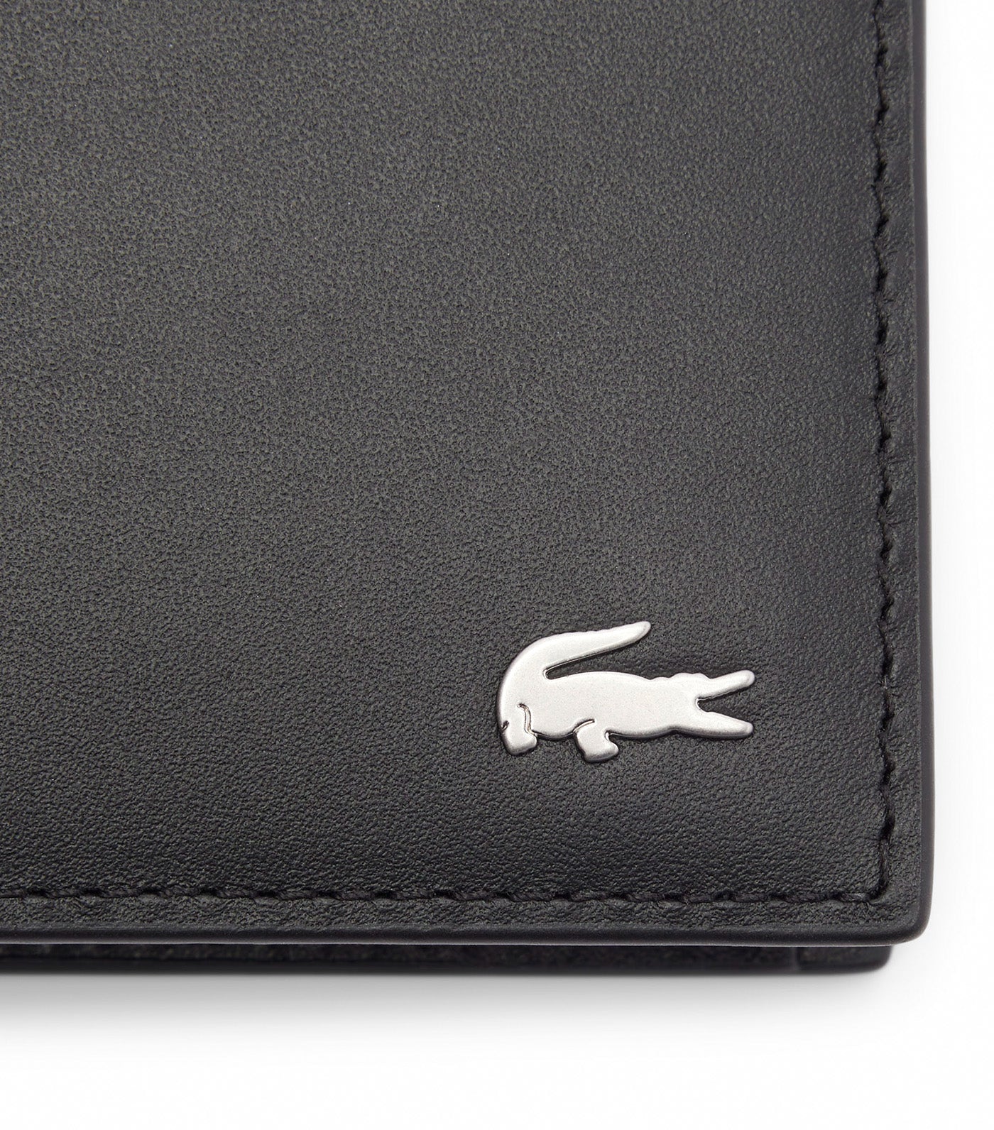 Medium FG Leather Key Holder Billfold Noir Kr Croc Marine