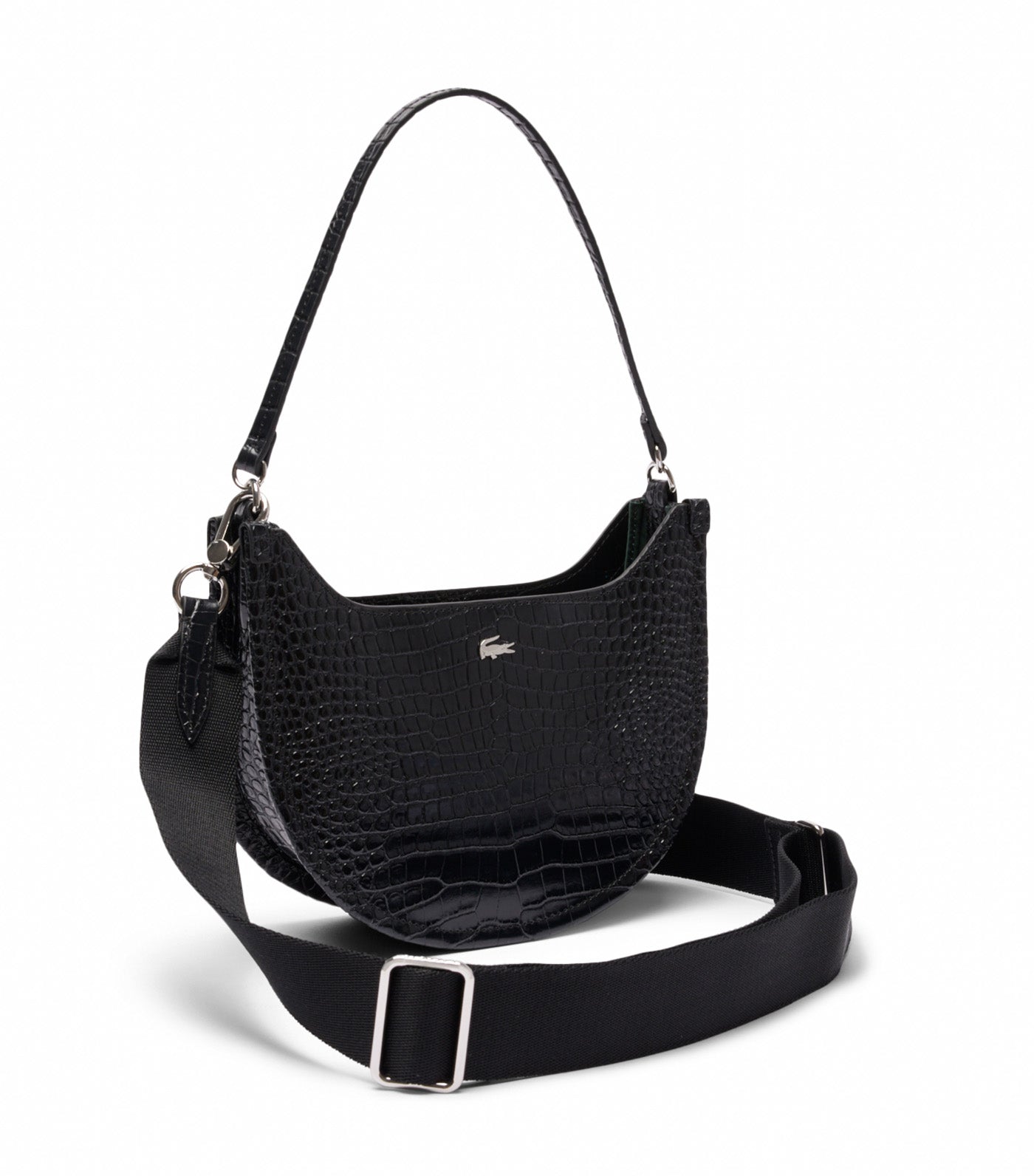Small Chantaco Embossed Leather Half Moon Bag