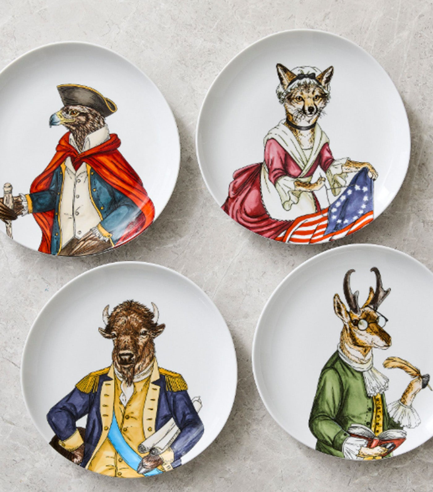 Dapper Animal Patriotic Salad Plate