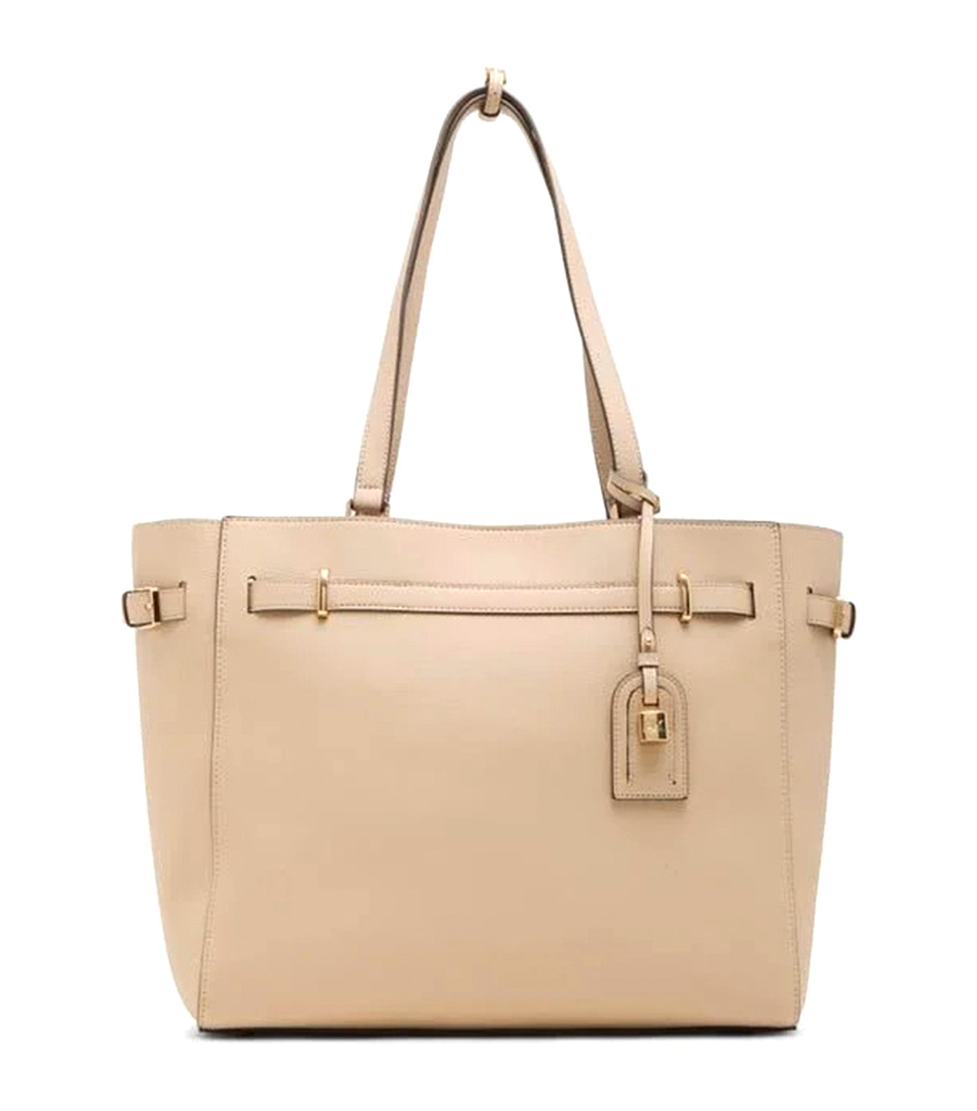 Belted Shoulder Tote Bag Brown