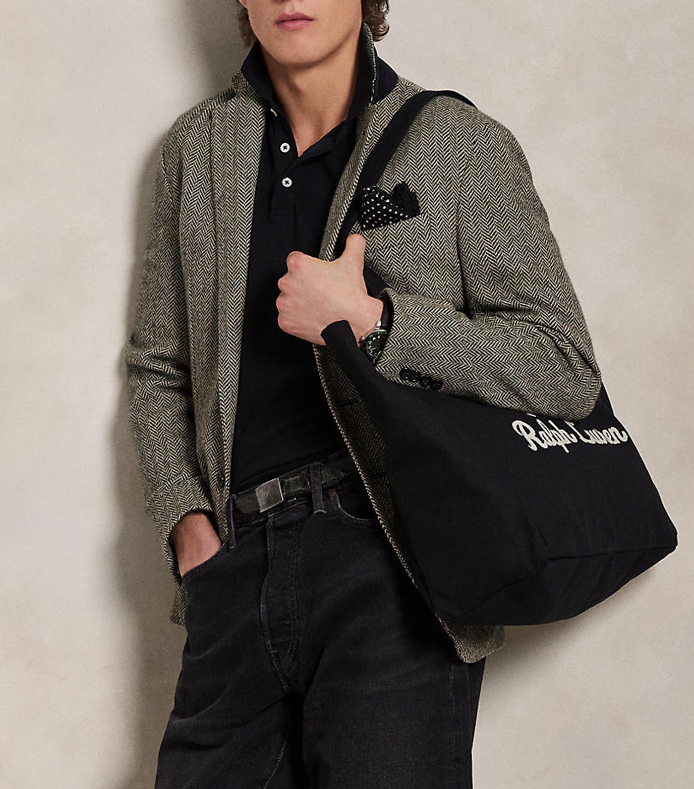Men's Embroidered Canvas Tote