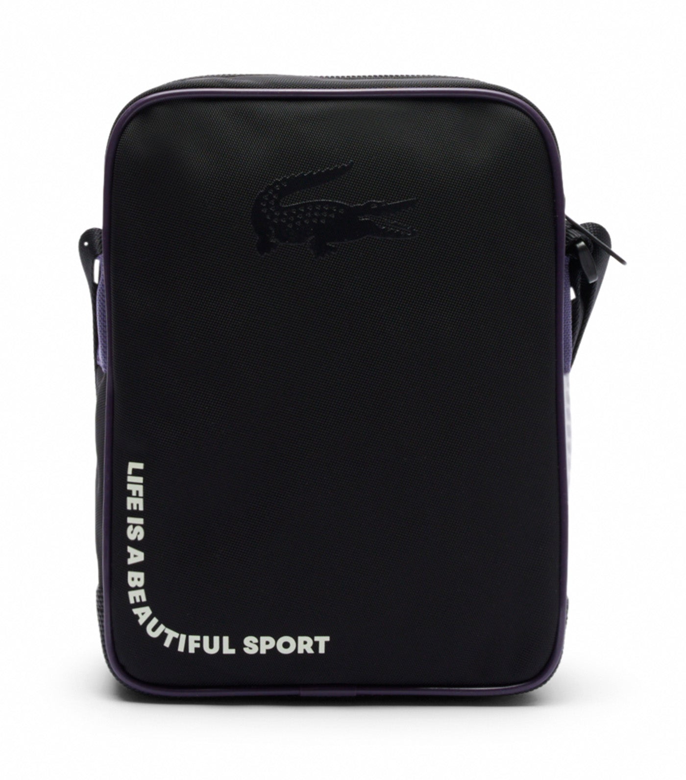 Lacoste Brewen Shoulder Bag Noir Farine Velours