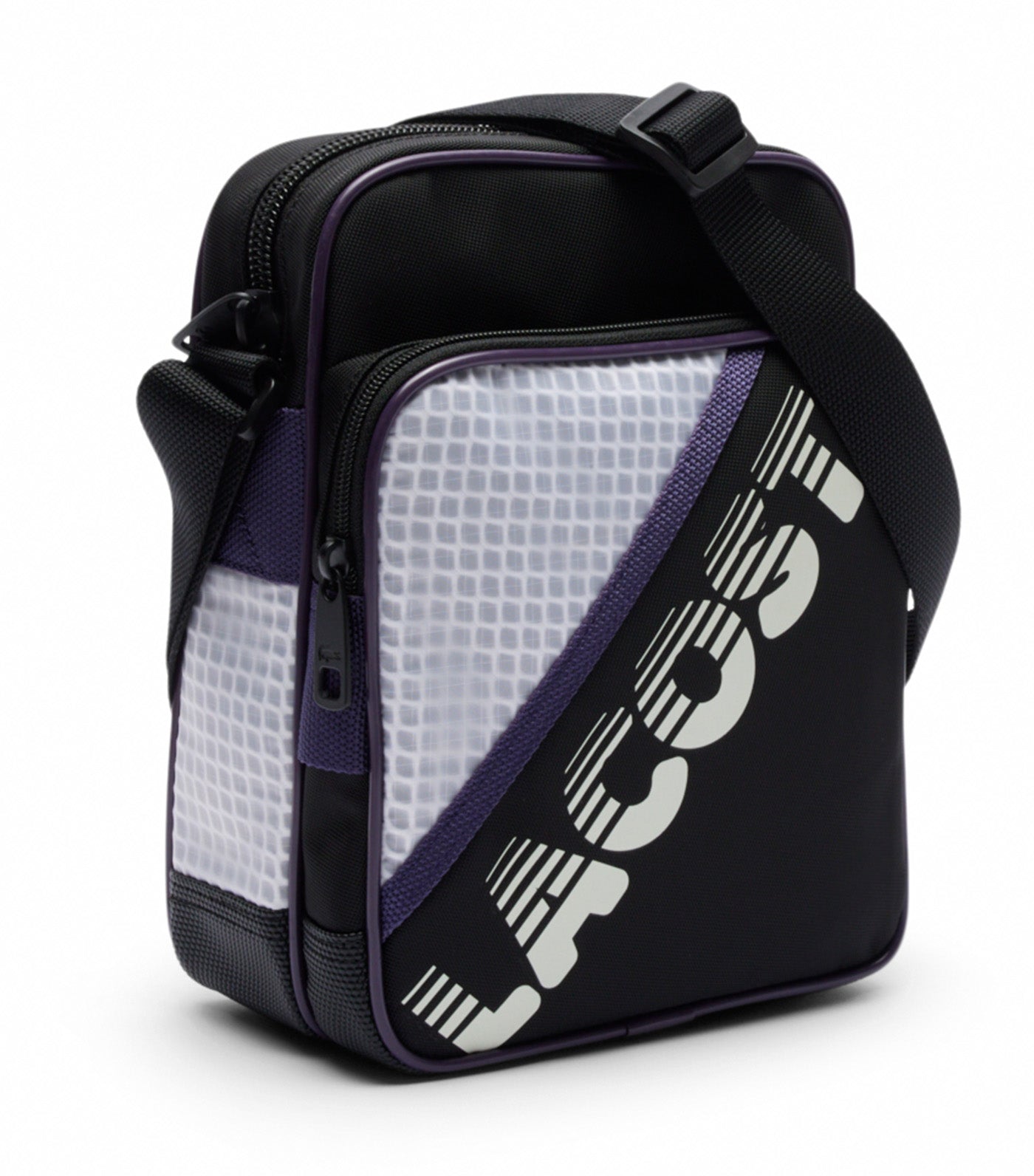 Lacoste Brewen Shoulder Bag Noir Farine Velours