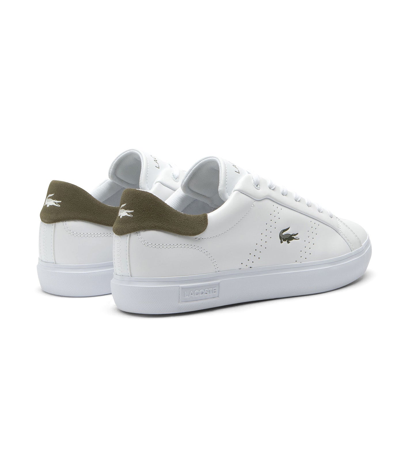 Lacoste Men's Powercourt 2.0 Leather Sneakers White/Khaki