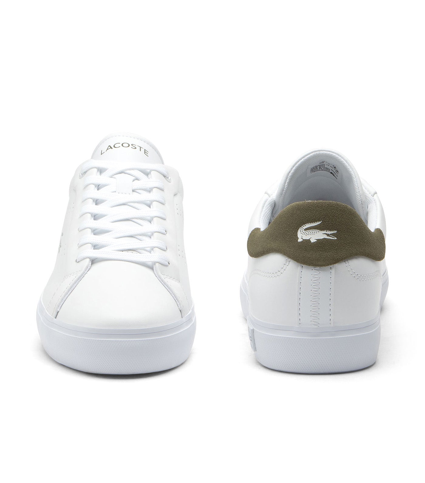 Lacoste Men's Powercourt 2.0 Leather Sneakers White/Khaki