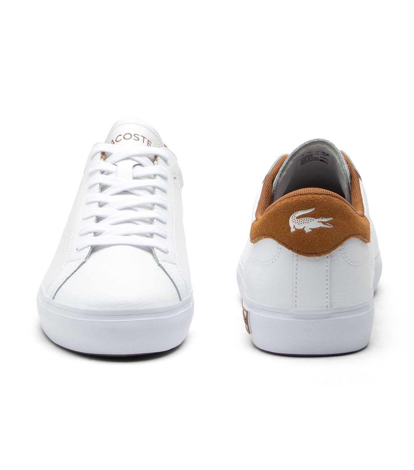 Lacoste Men's Powercourt Leather Sneakers White/Brown