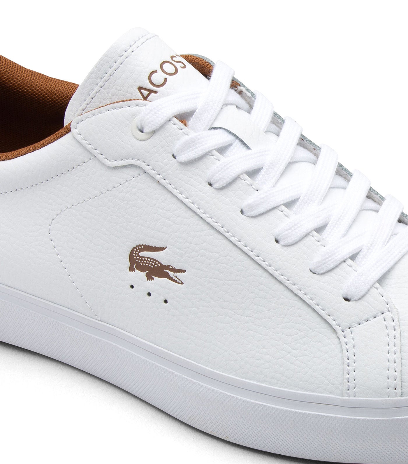 Lacoste Men's Powercourt Leather Sneakers White/Brown