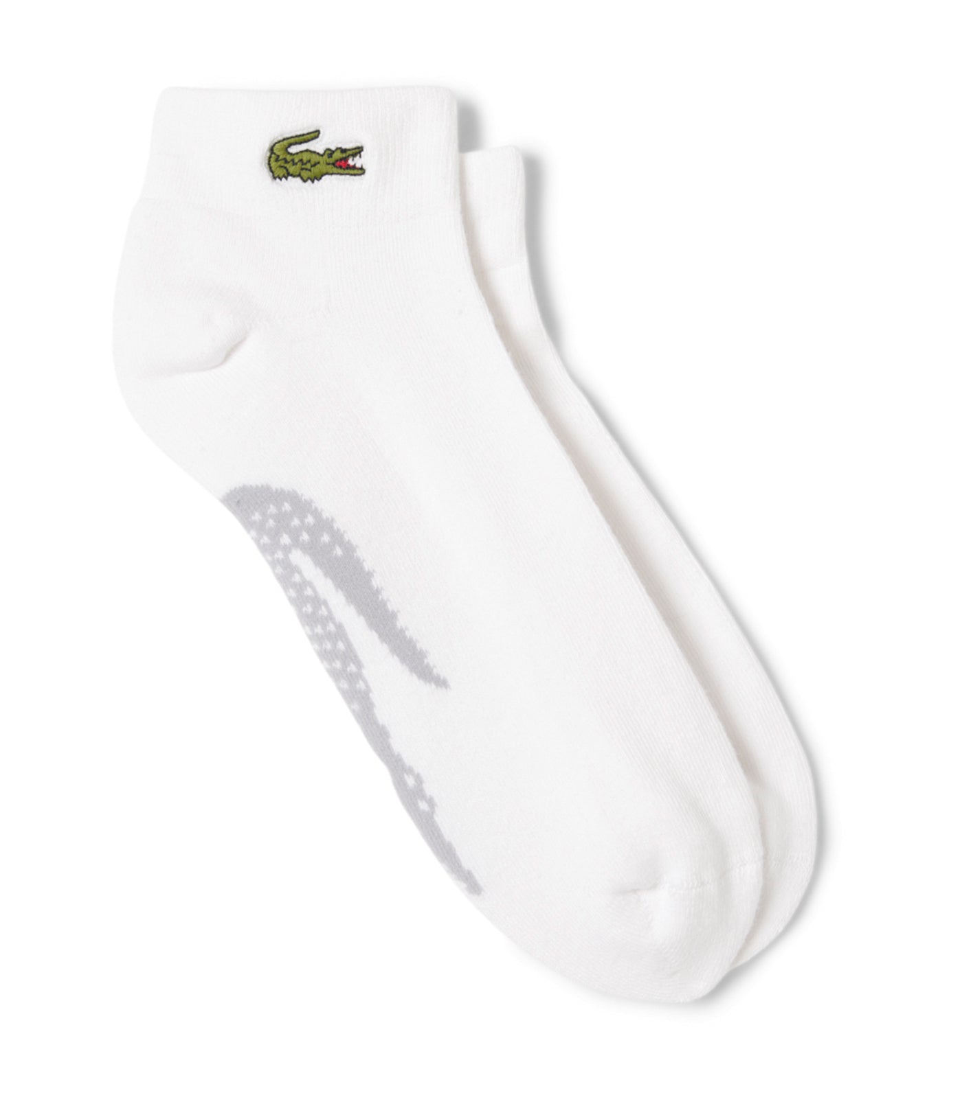 Short Cotton Sport Socks White/Silver Chine