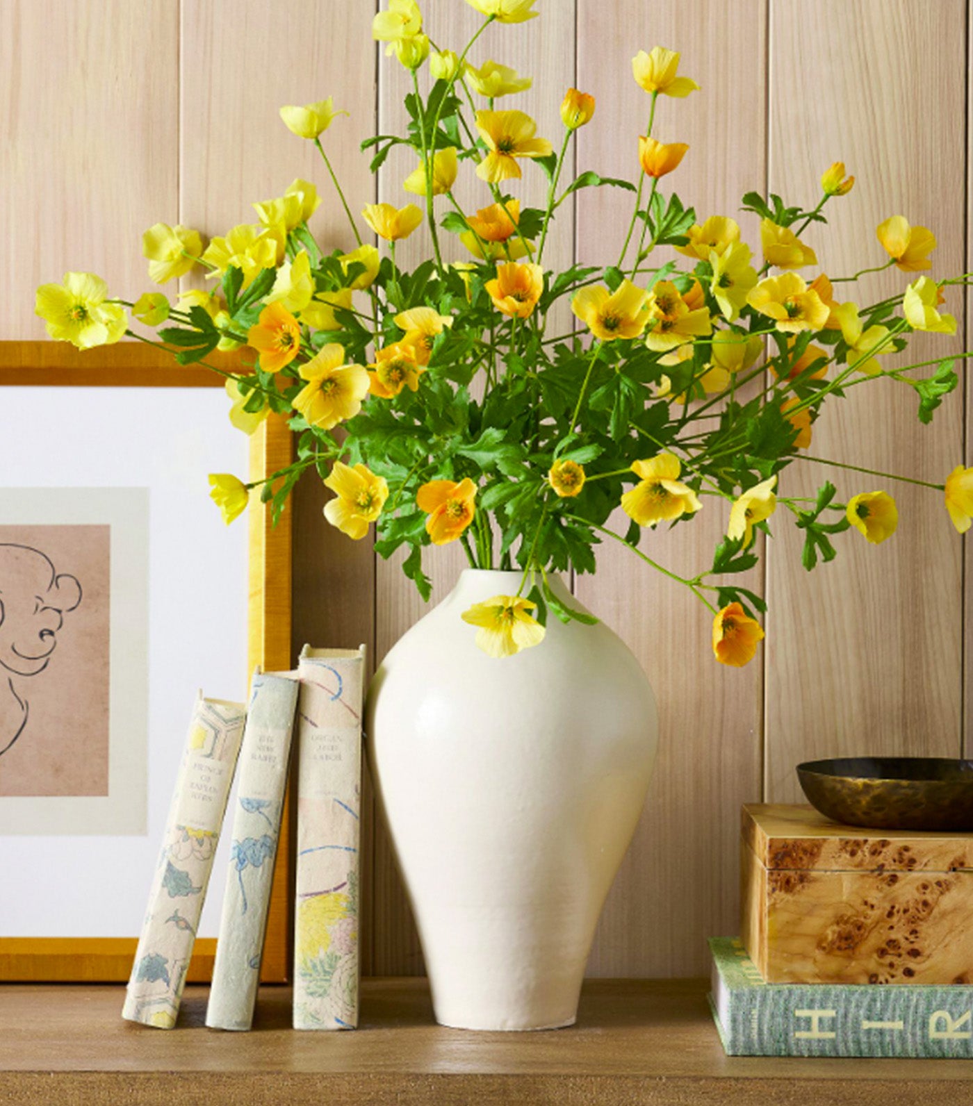 Faux Poppy Bundle Yellow