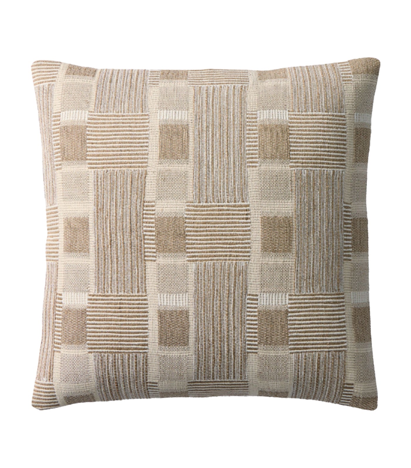 Layered Blocks Pillow Cover White/Natural