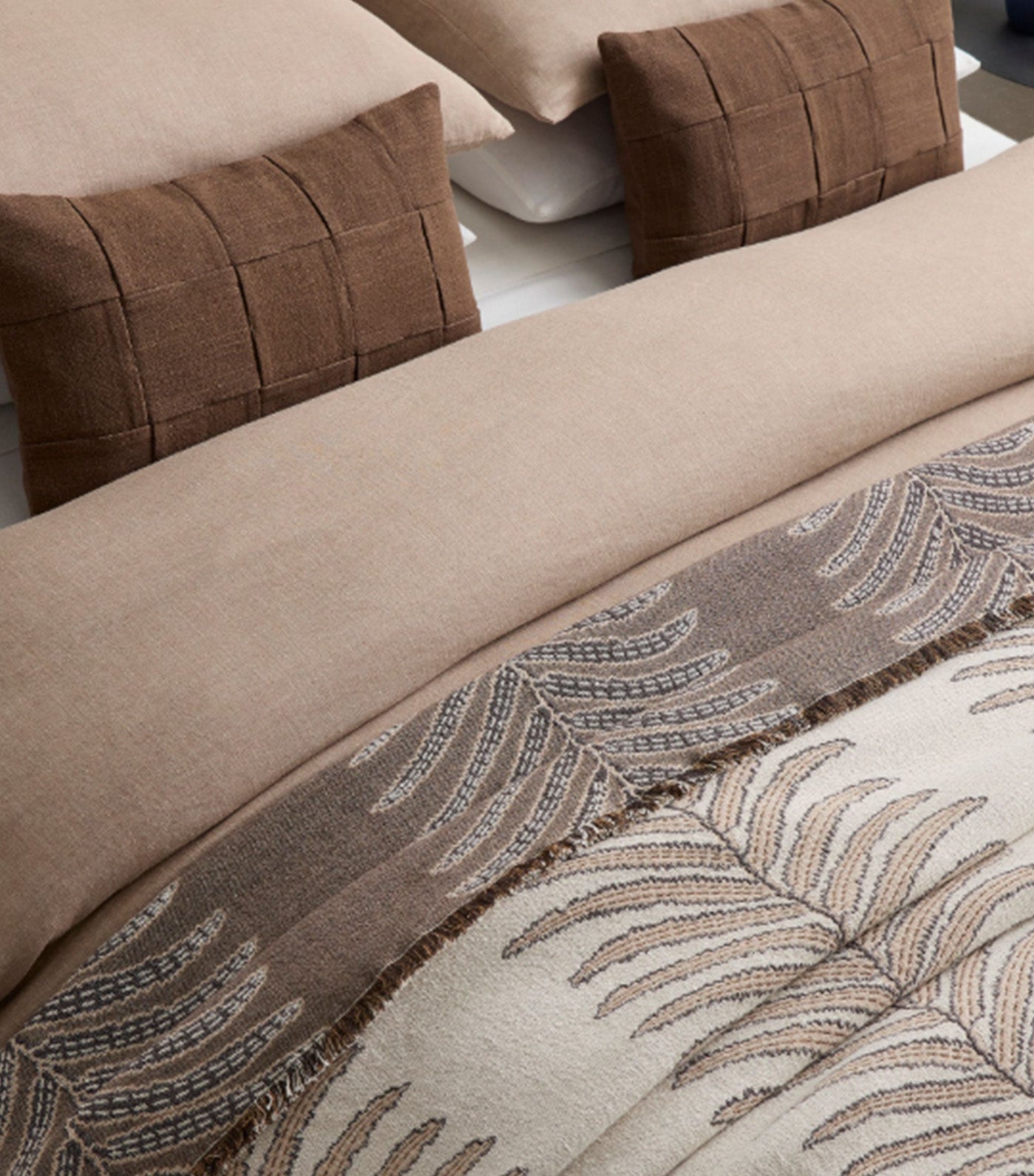 Woven Palm Bed Blanket Neutral