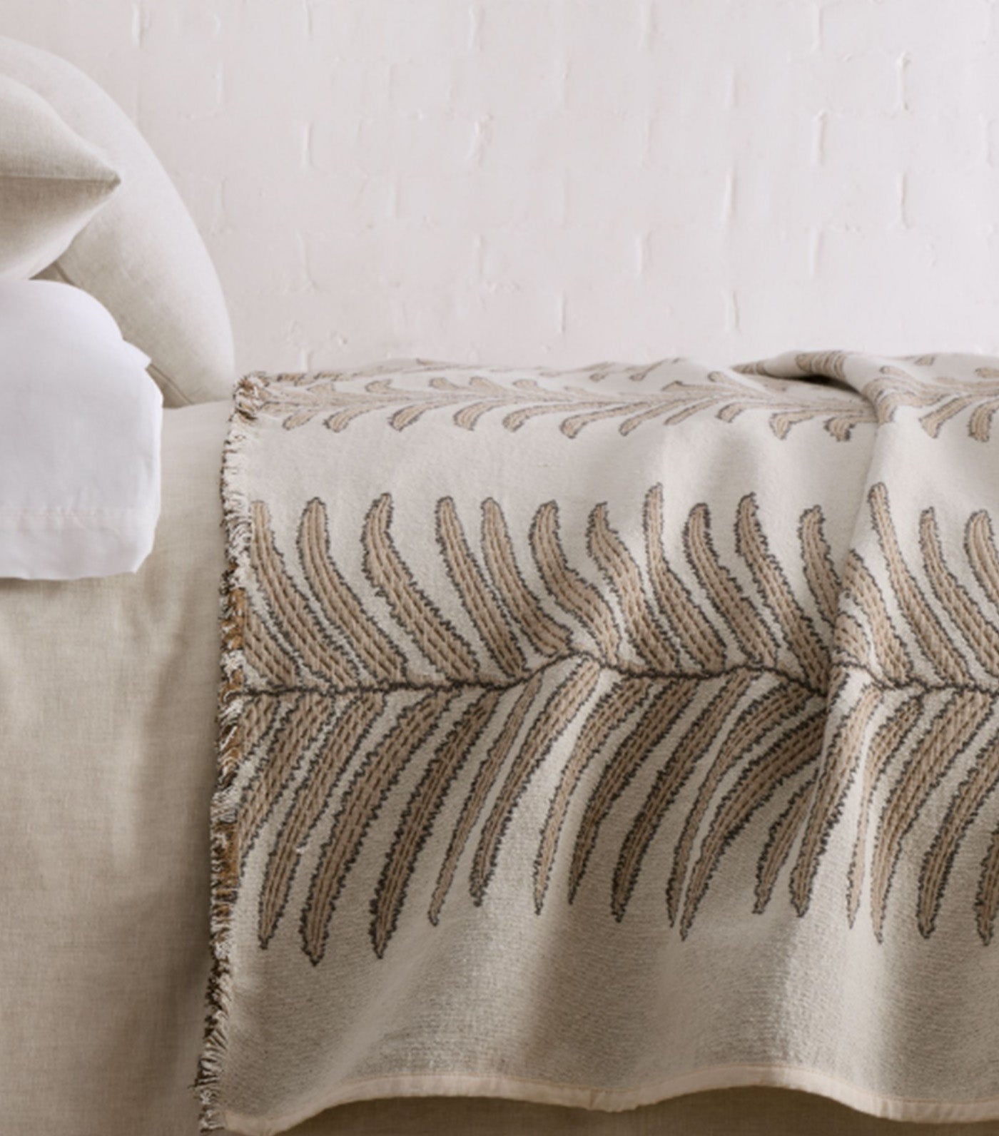Woven Palm Bed Blanket Neutral