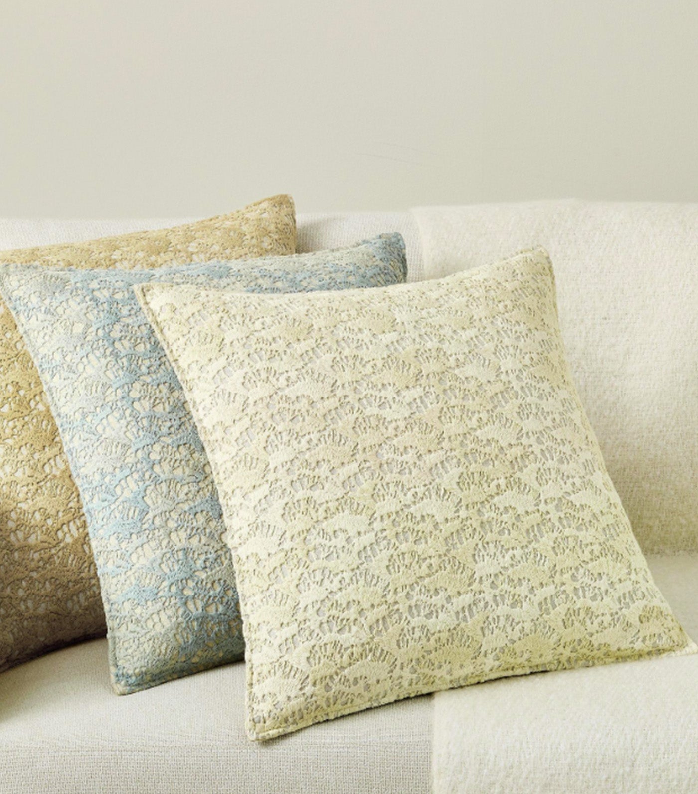 Coral Reef Embroidered Pillow Ivory Multi