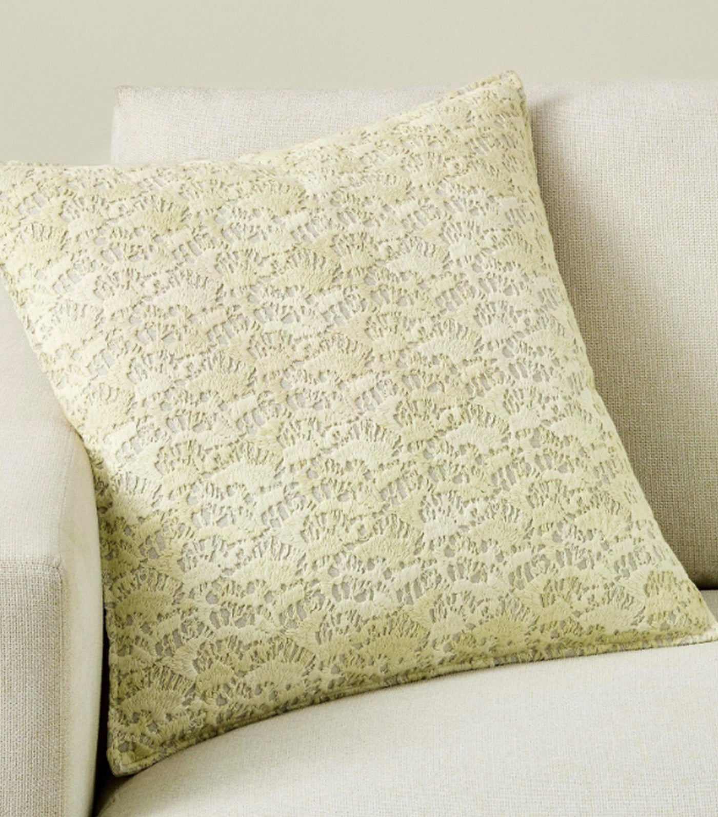 Coral Reef Embroidered Pillow Ivory Multi