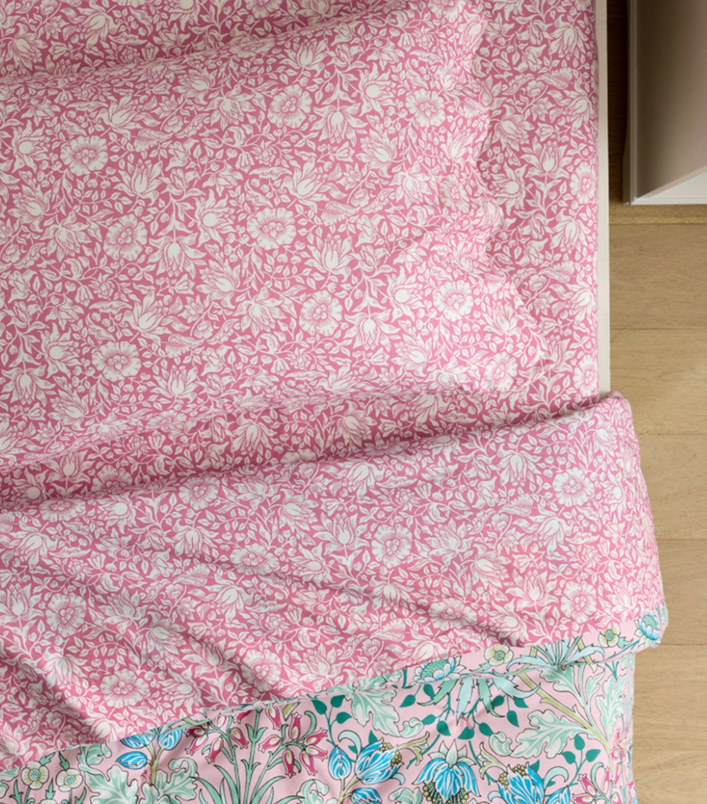Morris & Co. Mallow Floral Organic Sheet Set Pink