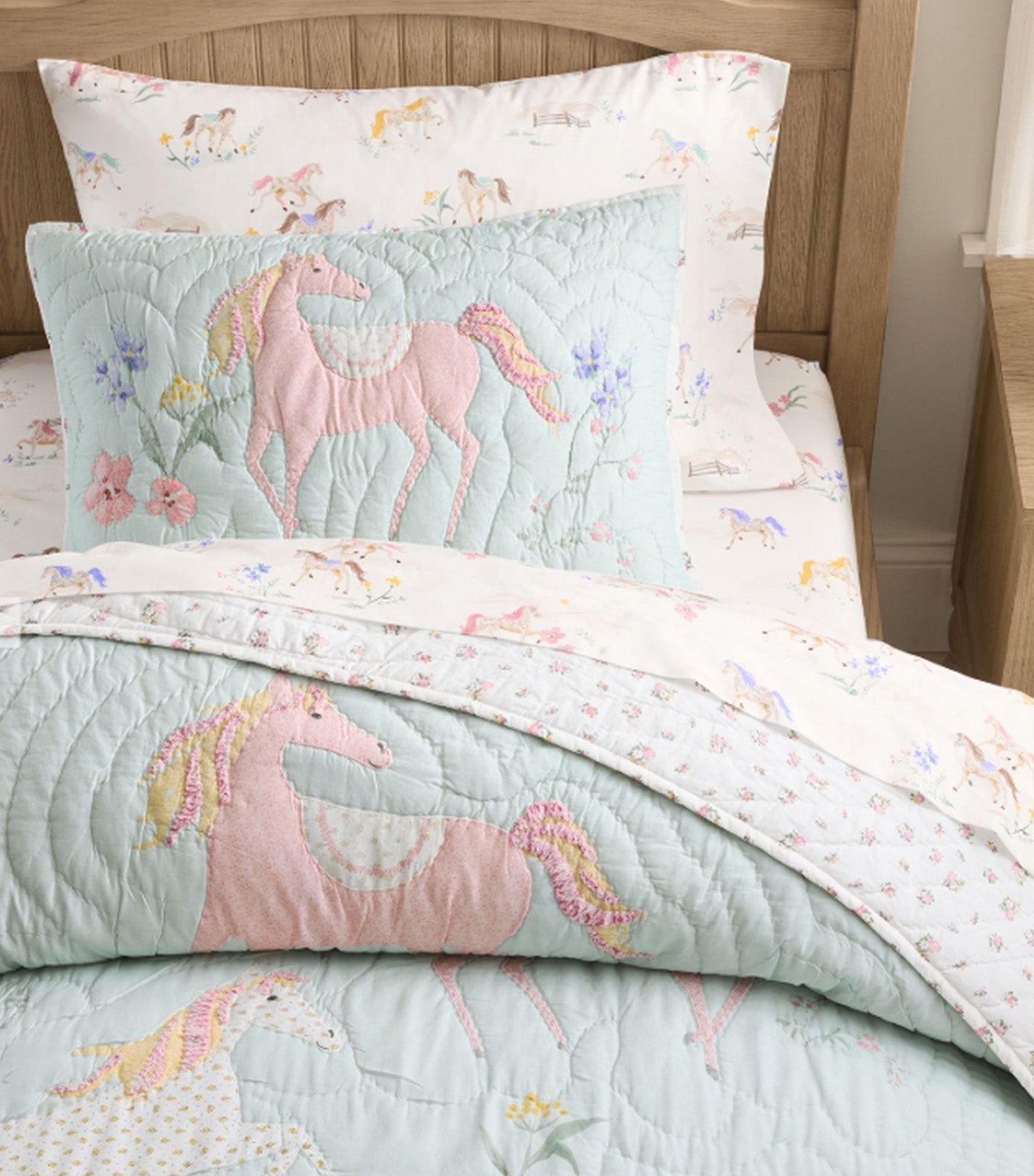 Floral Horse Standard Sham