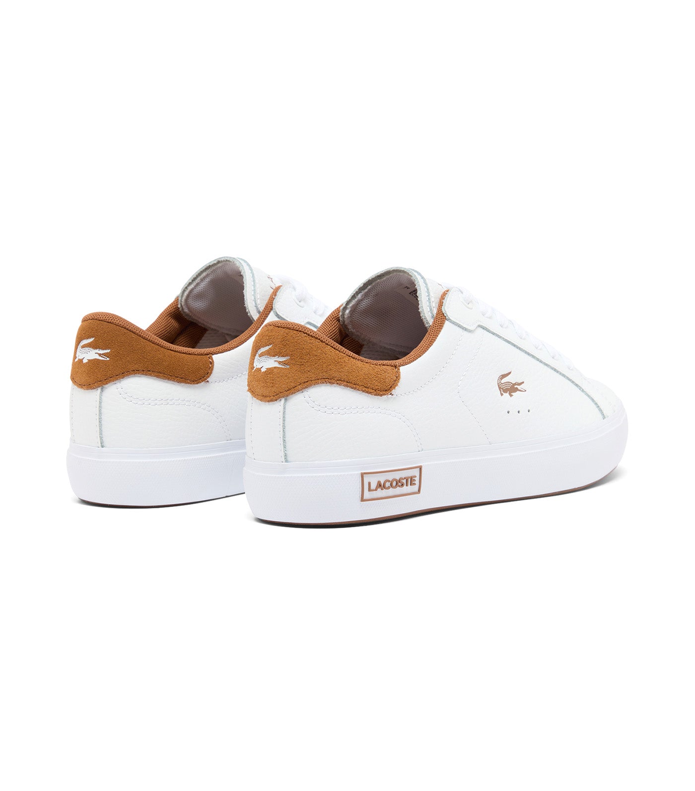 Lacoste Women's Powercourt Leather Sneakers White/Brown