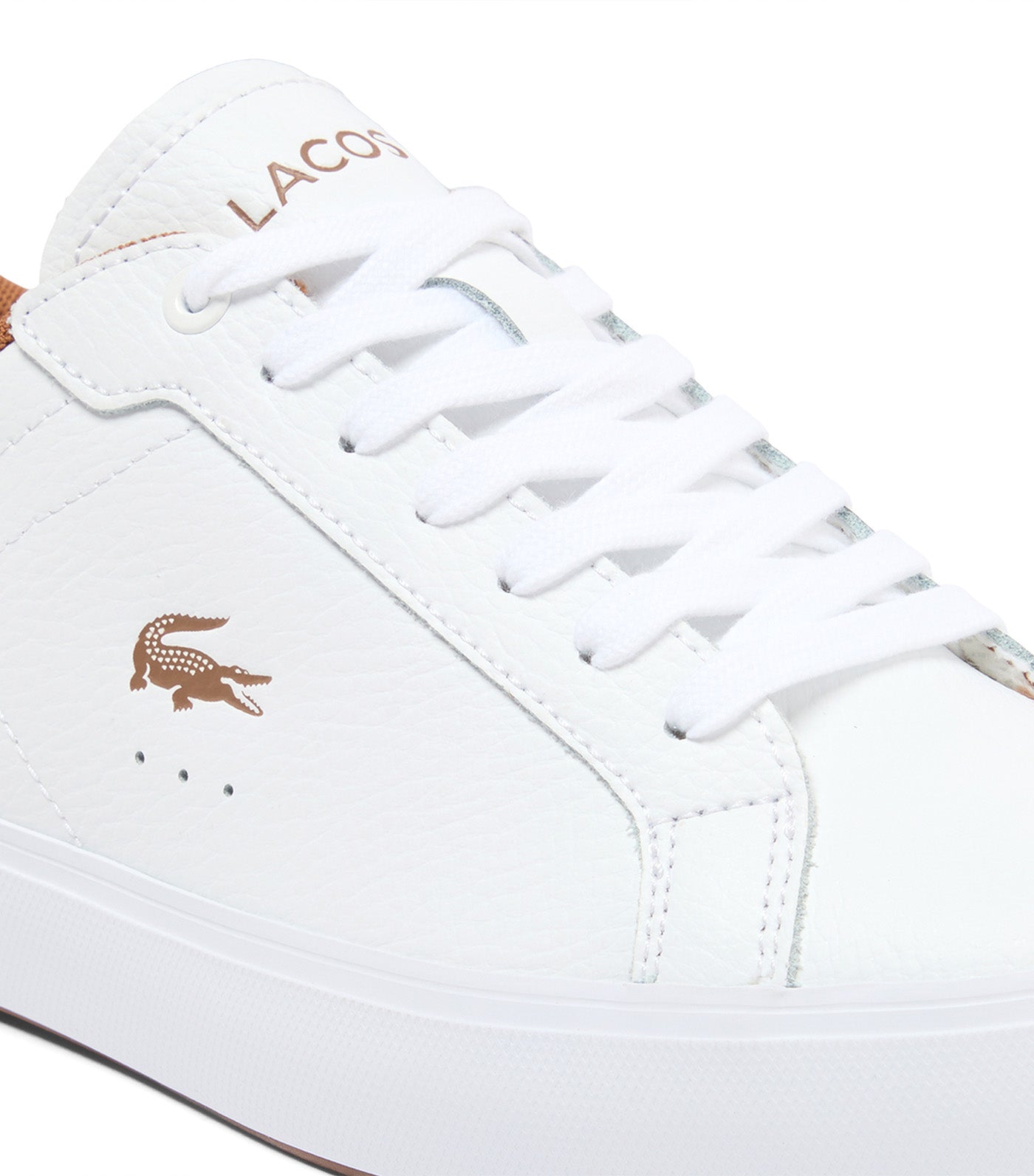 Lacoste Women's Powercourt Leather Sneakers White/Brown
