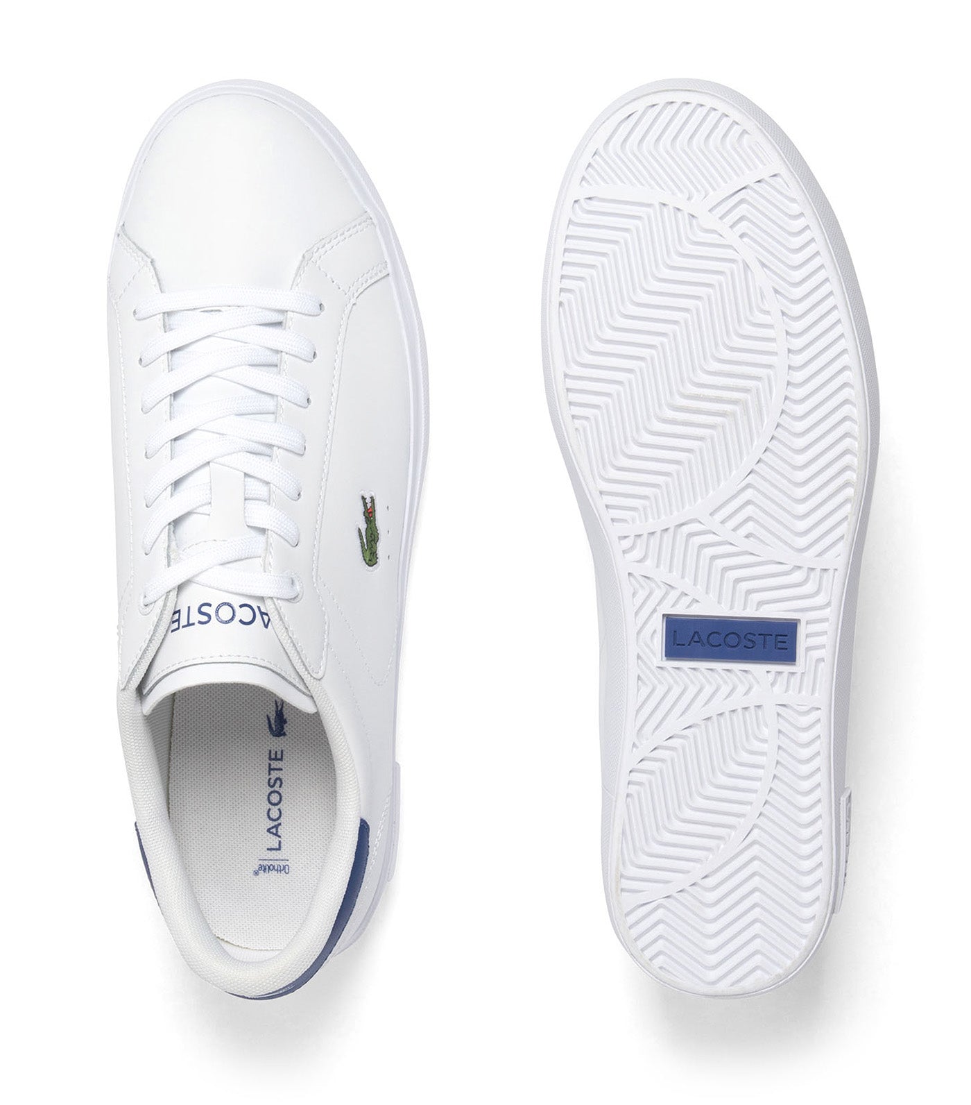 Lacoste Men's Powercourt Leather Sneakers White/Blue
